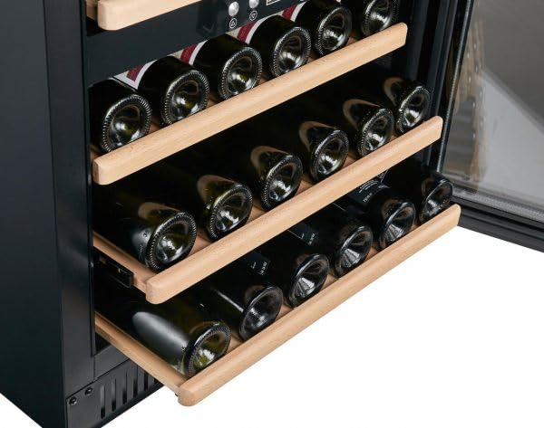 BODEGA43-40 Weinkühlschrank Einbau - Freistehend Weinklimaschrank mit 2 Zonen, 5-20 ºC, 130 Liter, 40 Flaschen, 6 Regaleinschübe, vibrationsarm, 40dB, Schwarz - Image 8