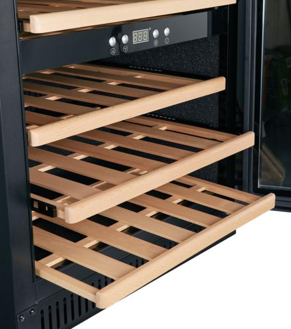 BODEGA43-40 Weinkühlschrank Einbau - Freistehend Weinklimaschrank mit 2 Zonen, 5-20 ºC, 130 Liter, 40 Flaschen, 6 Regaleinschübe, vibrationsarm, 40dB, Schwarz - Image 9