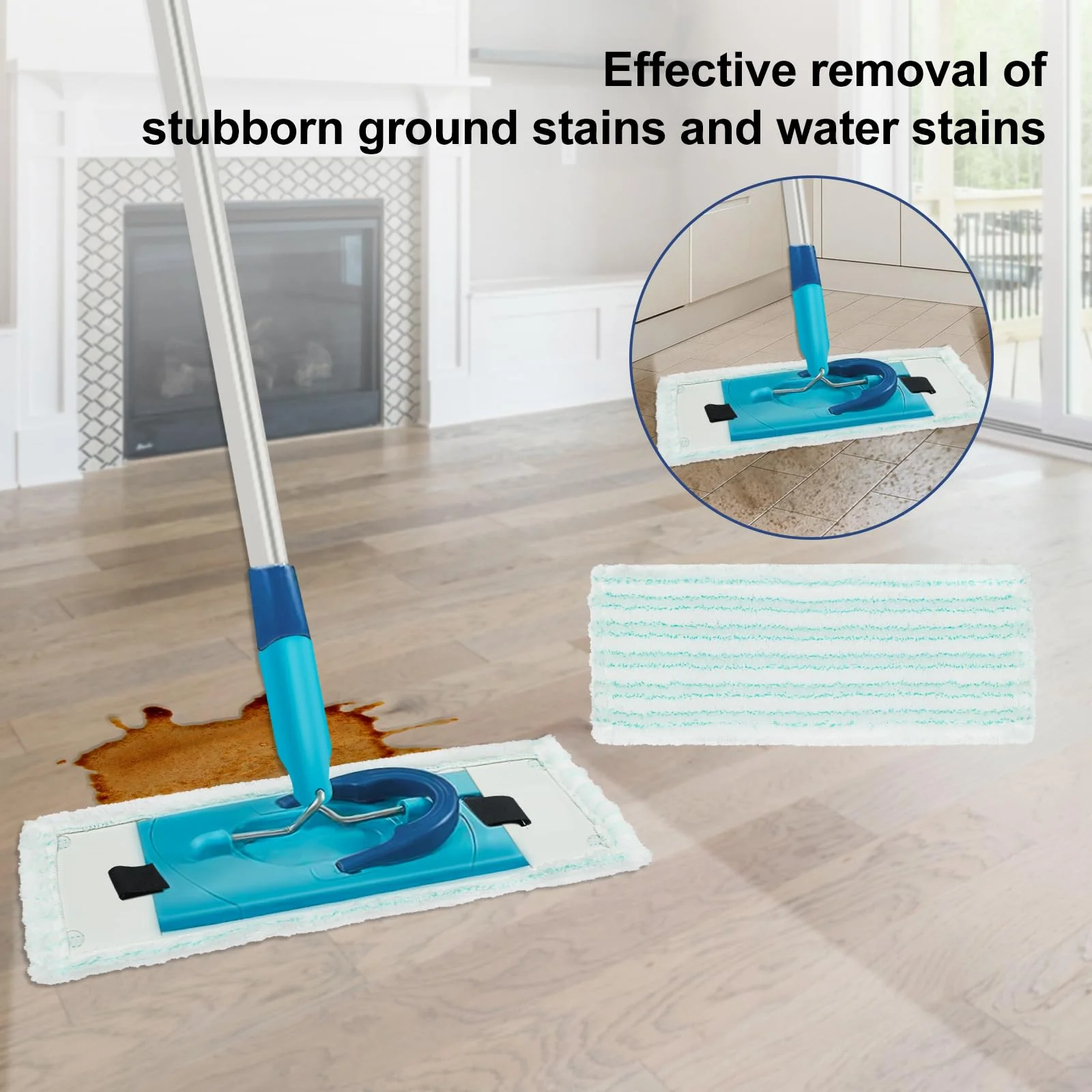 Bodenwischer Ersatzbezug, Wischmopp Bezug Kompatibel Mit Leifheit Clean Twist M Ergo Micro Wischbezüge Ersatz Mikrofaser Ersatzbezug für alle Böden 3 Stück - Image 3
