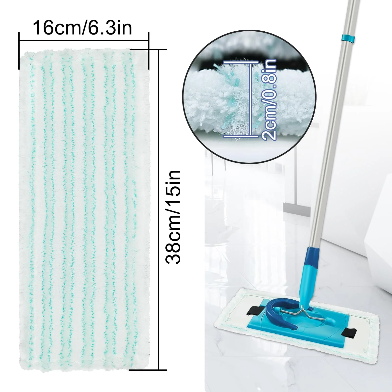 Bodenwischer Ersatzbezug, Wischmopp Bezug Kompatibel Mit Leifheit Clean Twist M Ergo Micro Wischbezüge Ersatz Mikrofaser Ersatzbezug für alle Böden 3 Stück - Image 4
