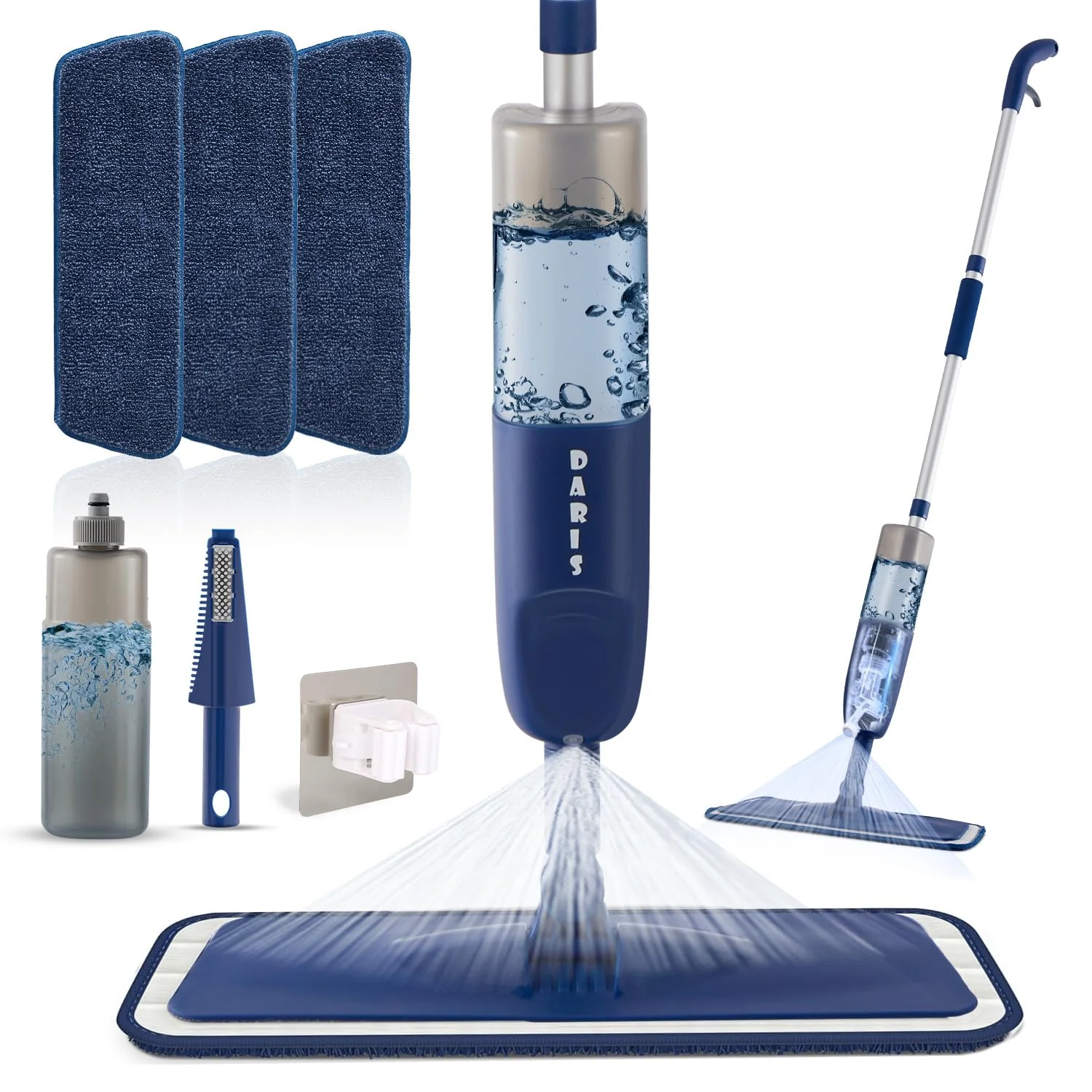 Bodenwischer mit Sprühfunktion,360 Grad Rotierender Sprühwischer mit 3 Waschbaren Mikrofaser Pads,500ML Wassertank,1*Mop-Halter,Wischmopp für Schnelle Reinigung Hartholz, Marmor, Laminat, Fliesen - Image 3