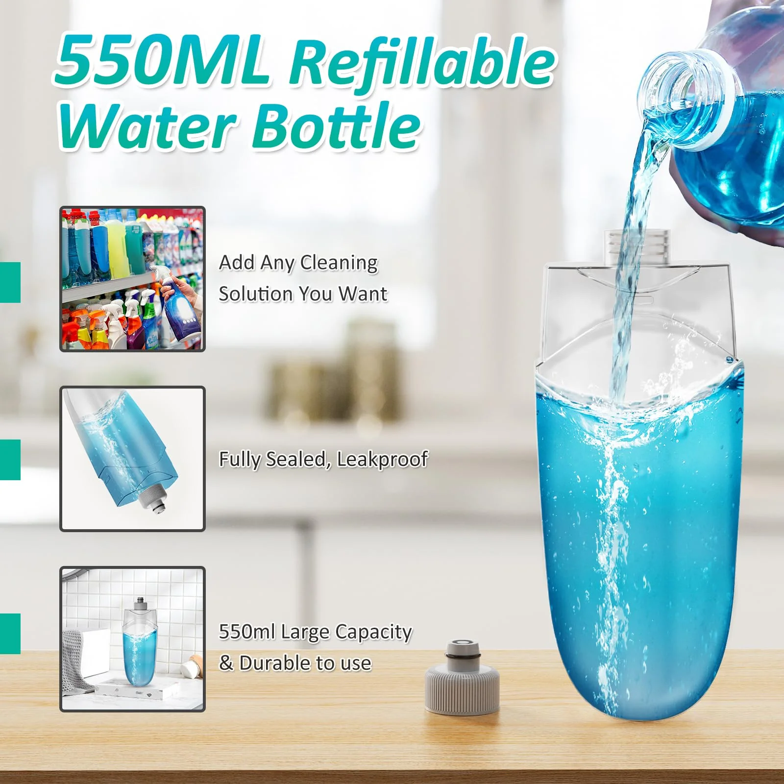 Bodenwischer mit Sprühfunktion, TRAV-ROUND Sprühwischer Bodenwischer Wischmopp mit wassertank Wischer mit Sprühfunktion Spray Mop für Schnelle Reinigung Hartholz, Marmor, Holz, Laminat, Fliesen - Image 10