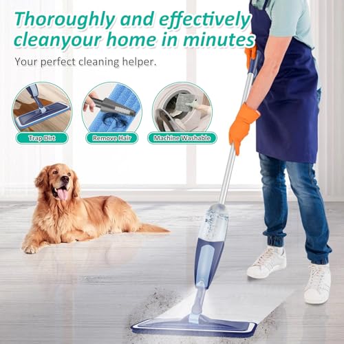Bodenwischer mit Sprühfunktion, TRAV-ROUND Sprühwischer Bodenwischer Wischmopp mit wassertank Wischer mit Sprühfunktion Spray Mop für Schnelle Reinigung Hartholz, Marmor, Holz, Laminat, Fliesen - Image 6