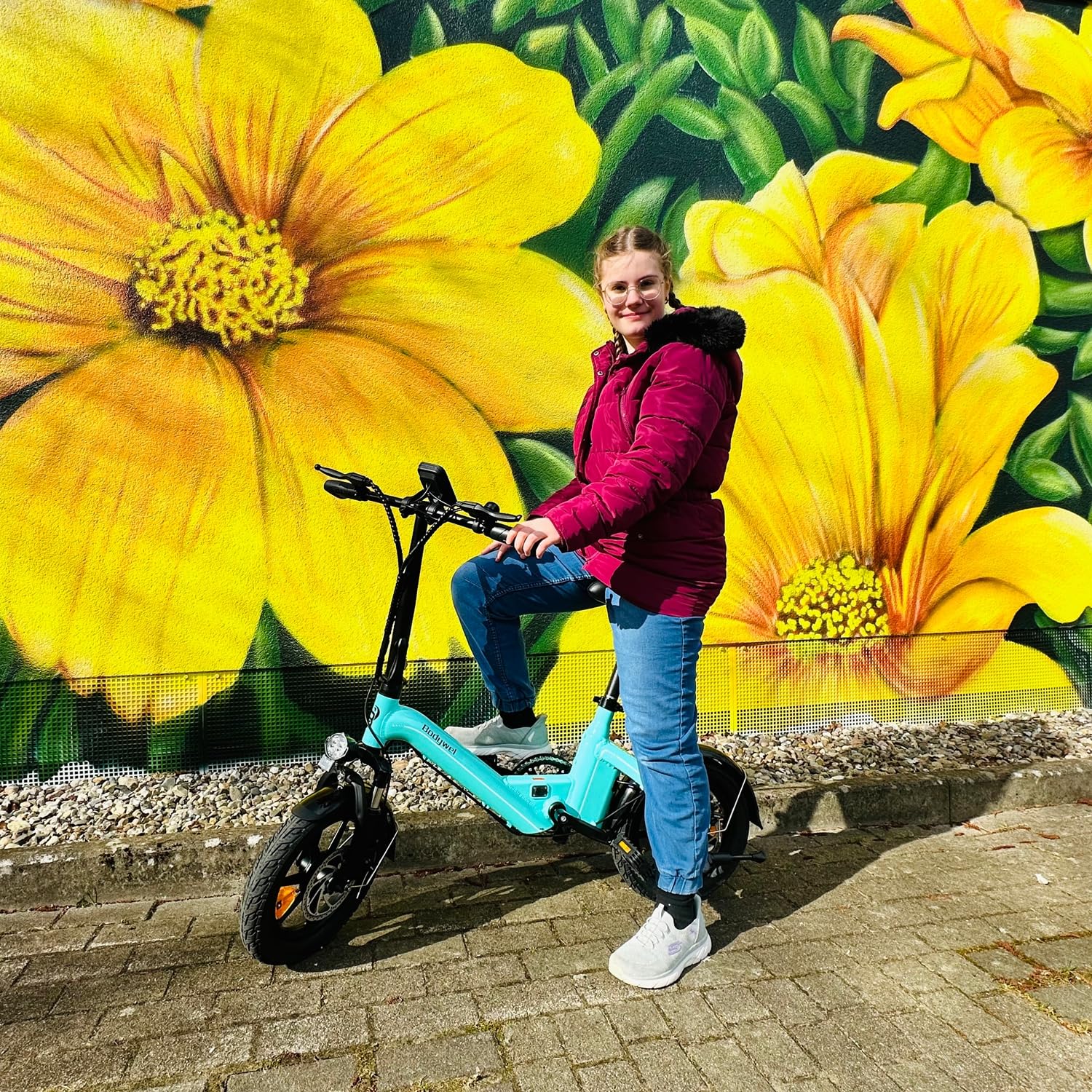 Bodywel T16PRO Mini E Bike 14 Zoll faltbar Elektrofahrrad 250W 36V/7.8Ah Akku mit APP Funk für Herren Damen,Reichweite Max 45 km (Schwarz+Rückpacktrager) - Image 4