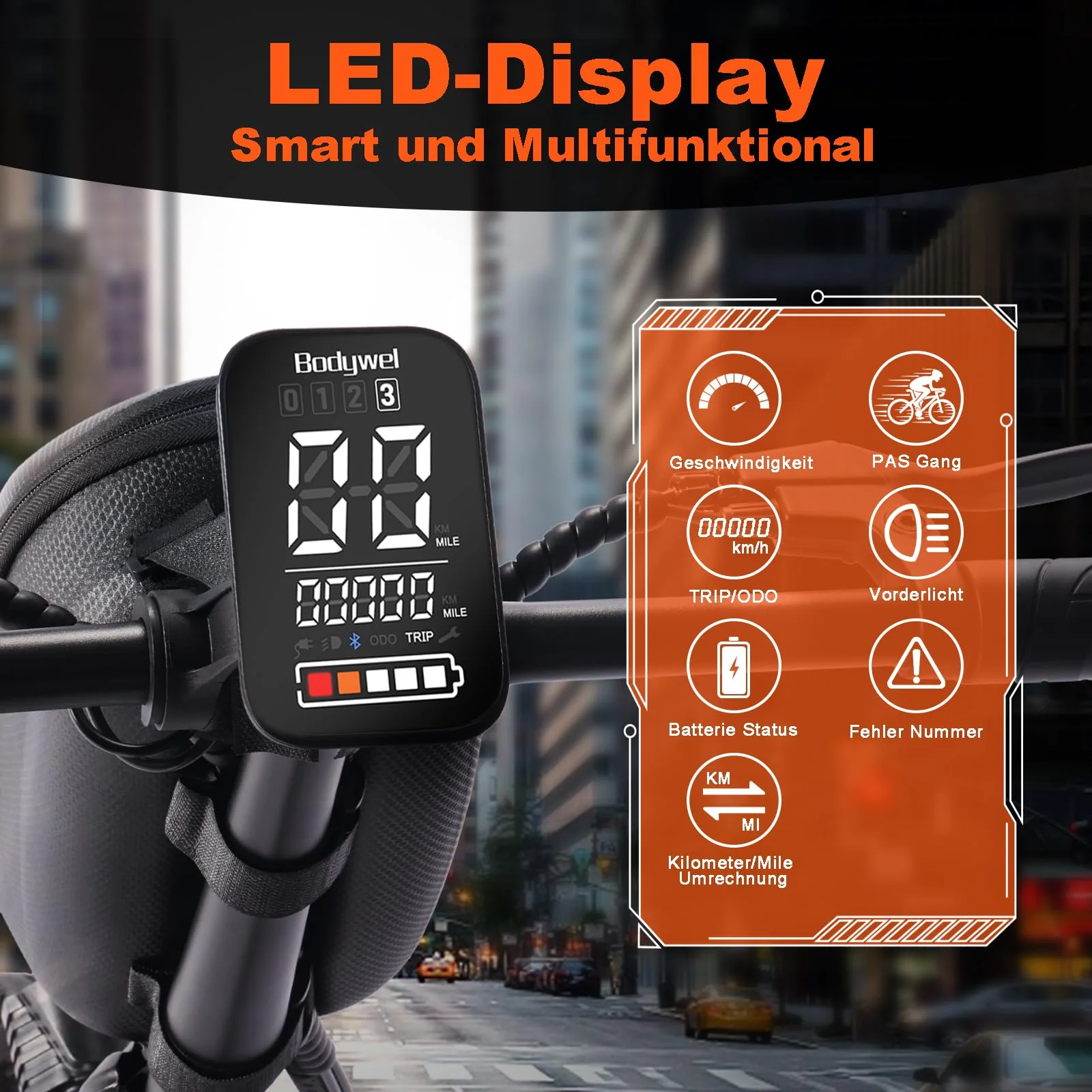 Bodywel T16PRO Mini E Bike 14 Zoll faltbar Elektrofahrrad 250W 36V/7.8Ah Akku mit APP Funk für Herren Damen,Reichweite Max 45 km (Schwarz+Rückpacktrager) - Image 6