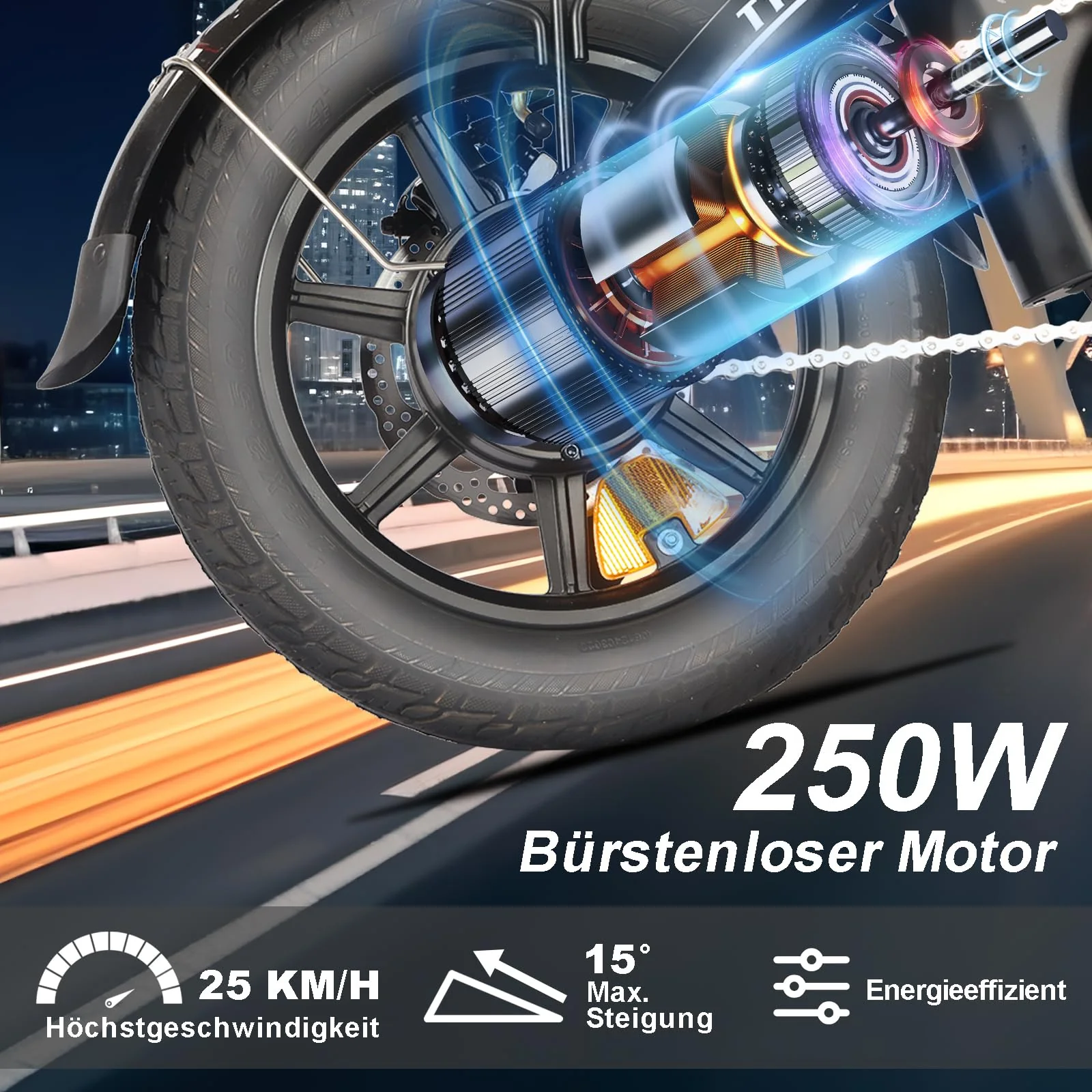 Bodywel T16PRO Mini E Bike 14 Zoll faltbar Elektrofahrrad 250W 36V/7.8Ah Akku mit APP Funk für Herren Damen,Reichweite Max 45 km (Schwarz+Rückpacktrager) - Image 8