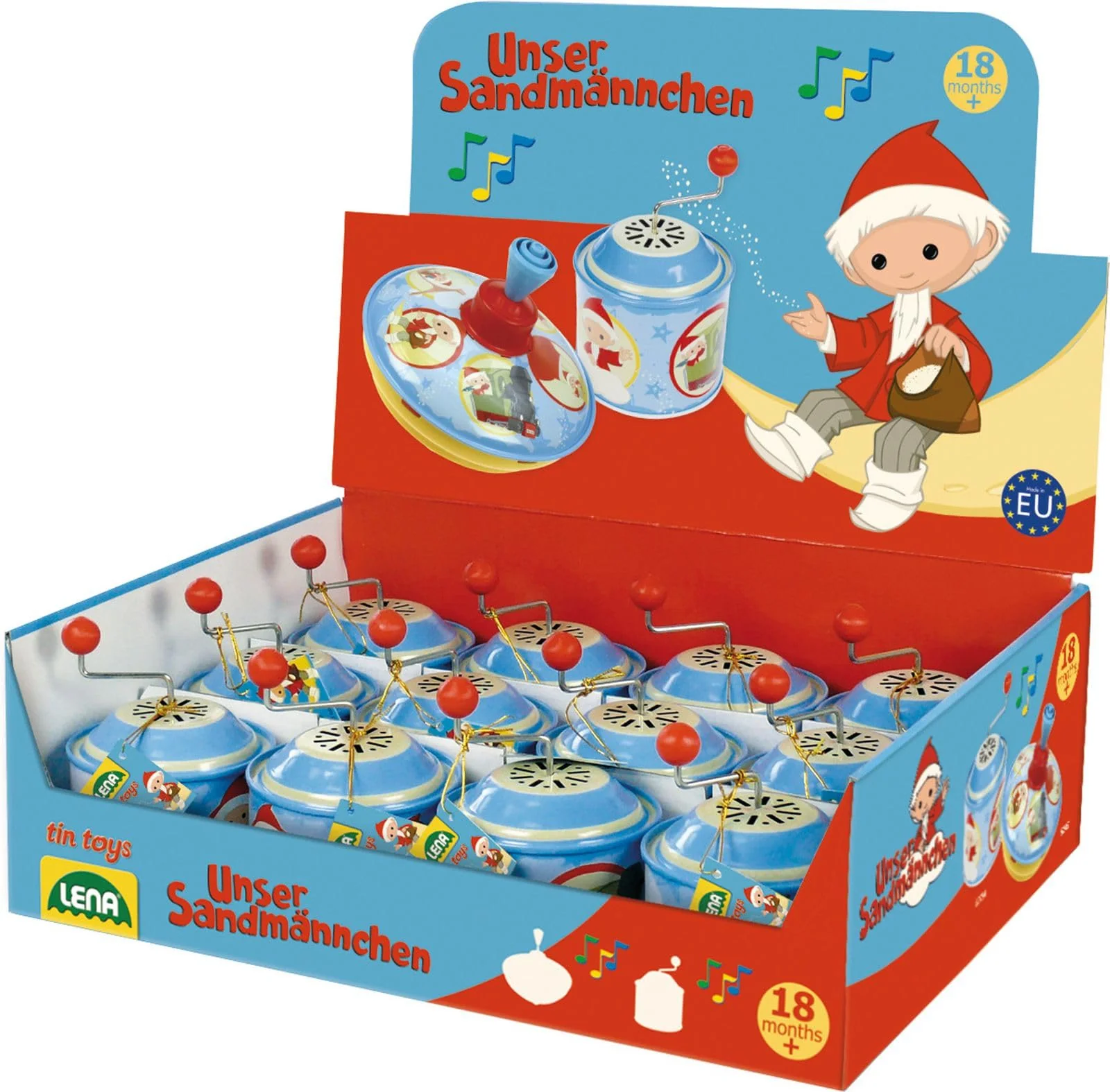 Bolz 52754 - Musikdrehdose Sandmännchen, ca. 7,5 x 10,5 cm, Blechdrehdose mit MelodieUnser Sandmännchen, Drehdose aus Metall, Drehorgel für Kinder ab 1 Jahr, Orgel mit Sandmann Motiv - Image 3
