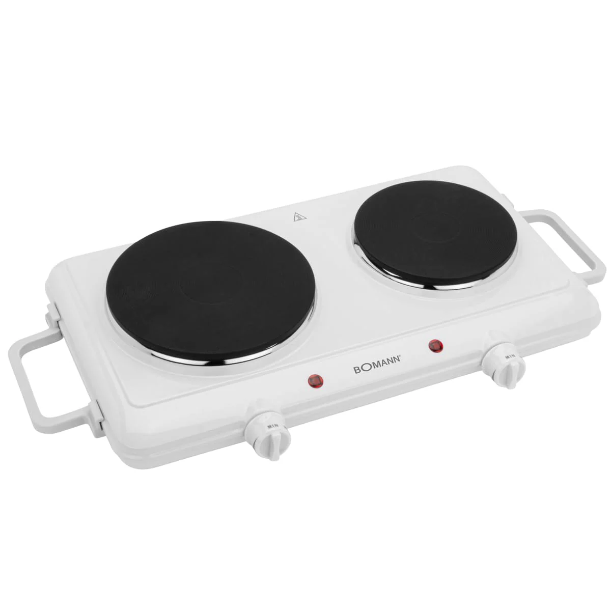 Bomann® Doppelkochplatte | Leistungsstarke Kochplatte mit stufenlos regelbaren Thermostaten | 2 Kochplatten | Cool-TouchGriffe | Doppelkochfeld mit 1500W/1000W | DKP 5028 CB