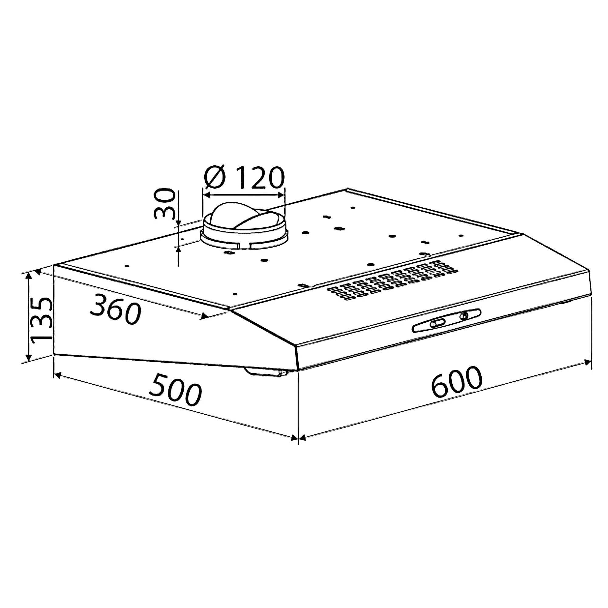 Bomann® Dunstabzugshaube 60cm Unterbau | Umluft und Abluft | inkl. Befestigungsmaterial & Filter | 3 Stufen | Dunstabzugshaube 205 m³/h | Dunstabzugshaube 60cm | 71 dB | Abzugshaube | DU 623.3 inox - Image 4