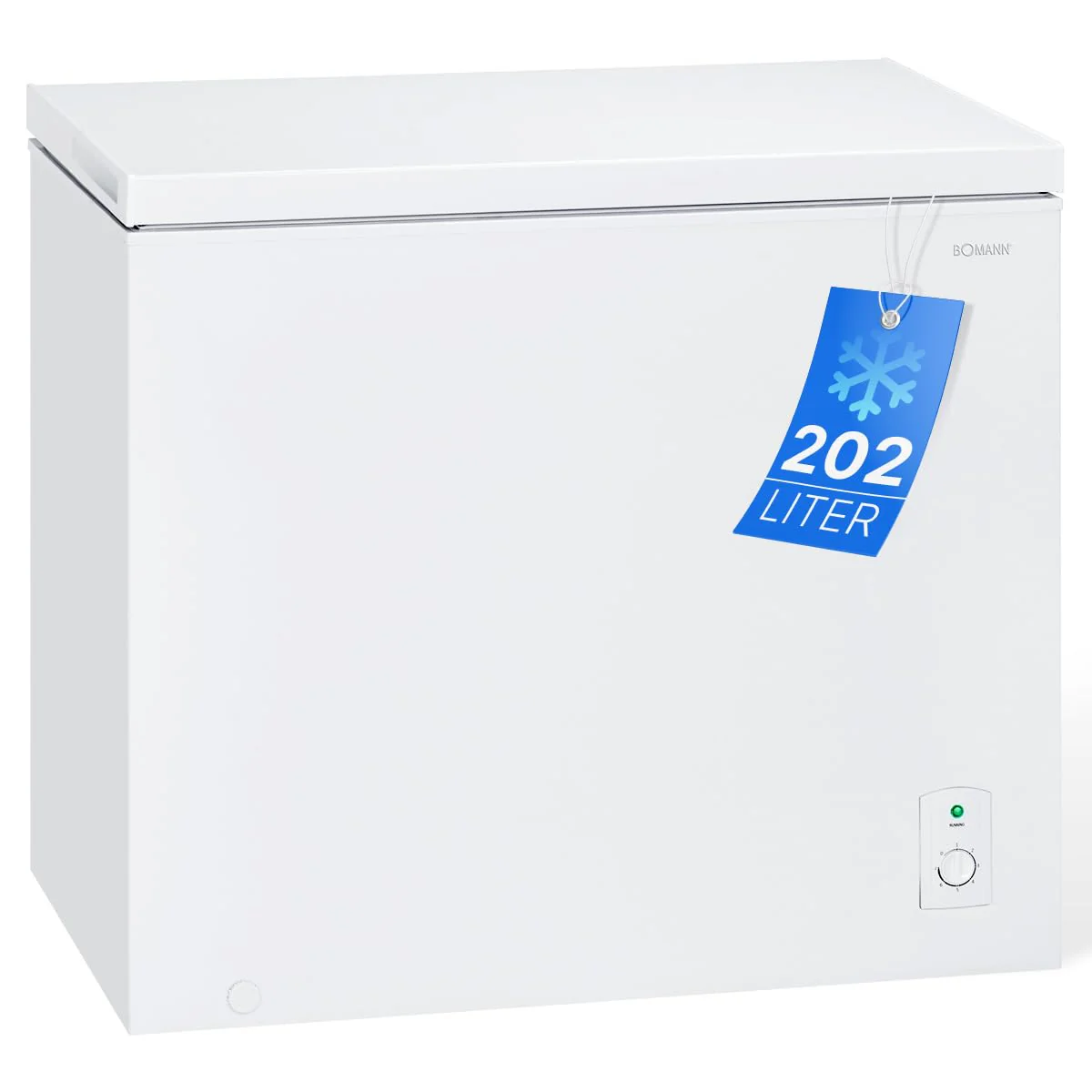 Bomann® Gefriertruhe mit 202L Nutzinhalt | Tiefkühltruhe mit 4-Sterne-Kennzeichnung & stufenloser Temperaturregelung | Lagerzeit bei Störung max.35h | Freezer inkl. Gefrierkorb & Eisschaber | GT 7338 - Image 5