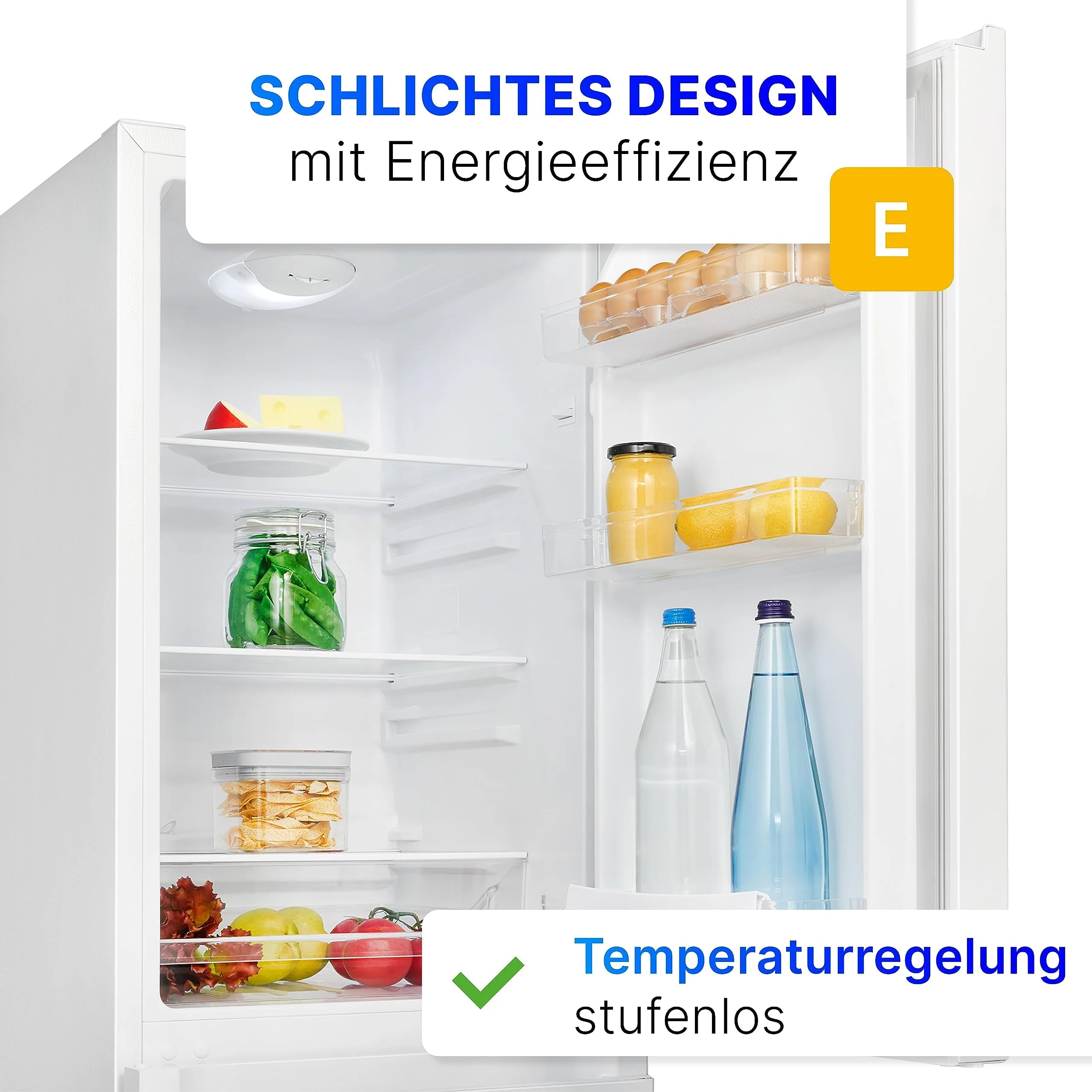 Bomann® Kühlschrank mit Gefrierfach 143cm hoch | Kühl Gefrierkombination 175L mit 3 Ablagen & 3 Schubladen | Türanschlag wechselbar | leise Kühlgefrierkombi 39db | Kühlschrank KG 320.2 weiß - Image 8