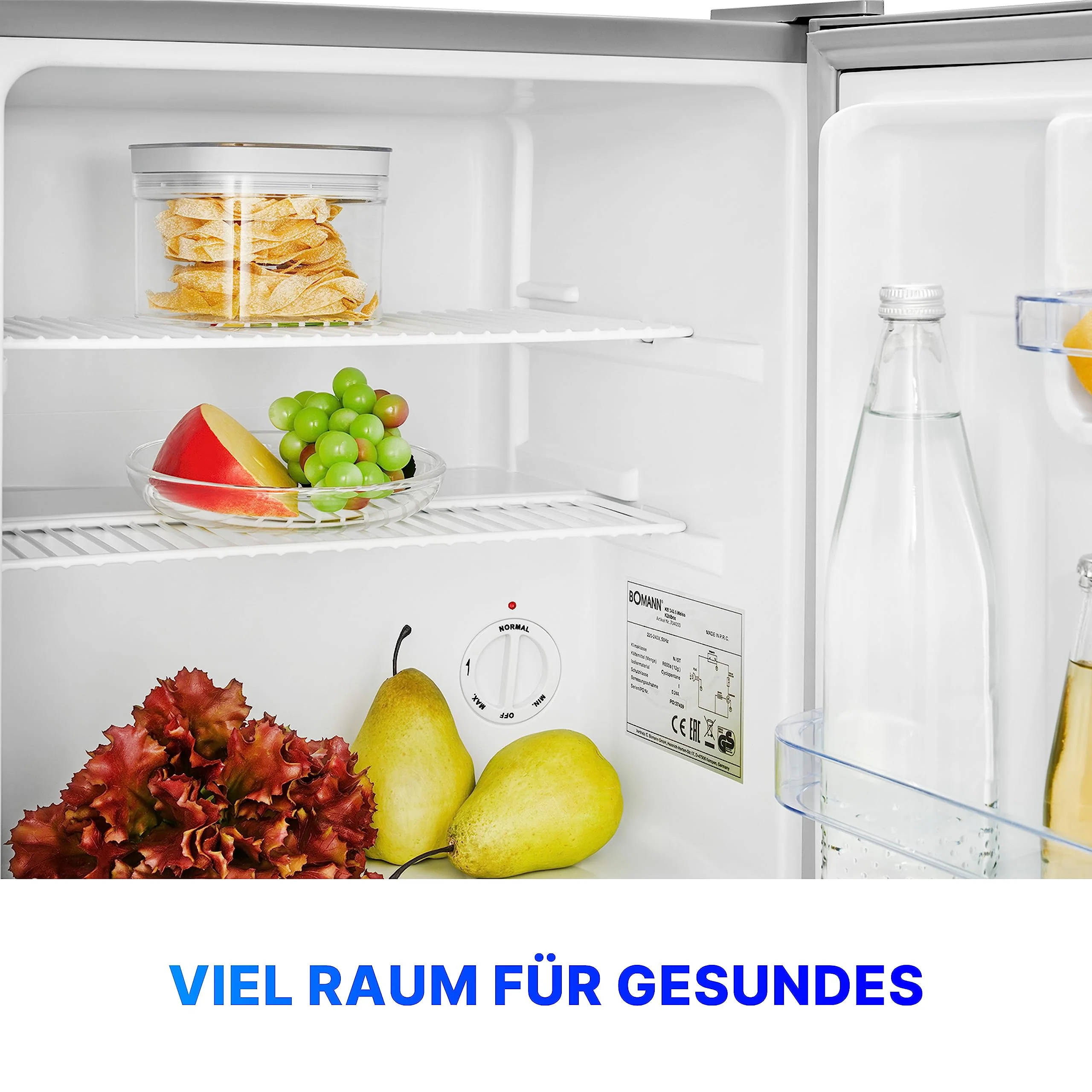 Bomann® Mini Kühlschrank 42 Liter | Getränkekühlschrank klein für Büro, Camping und Gaming | kleiner Kühlschrank leise 39 dB | Minibar mit wechselbarem Türanschlag | 51x45x45 cm | KB 7346 inox - Image 9