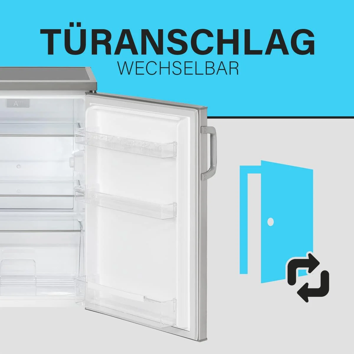 Bomann Kühlschrank ohne Gefrierfach mit 133L Nutzinhalt und 3 Ablagen | Kühlschrank klein mit Gemüsefach & wechselbarem Türanschlag | Tischkühlschrank leise mit LED Innenbeleuchtung | VS 2195.1 inox - Image 14