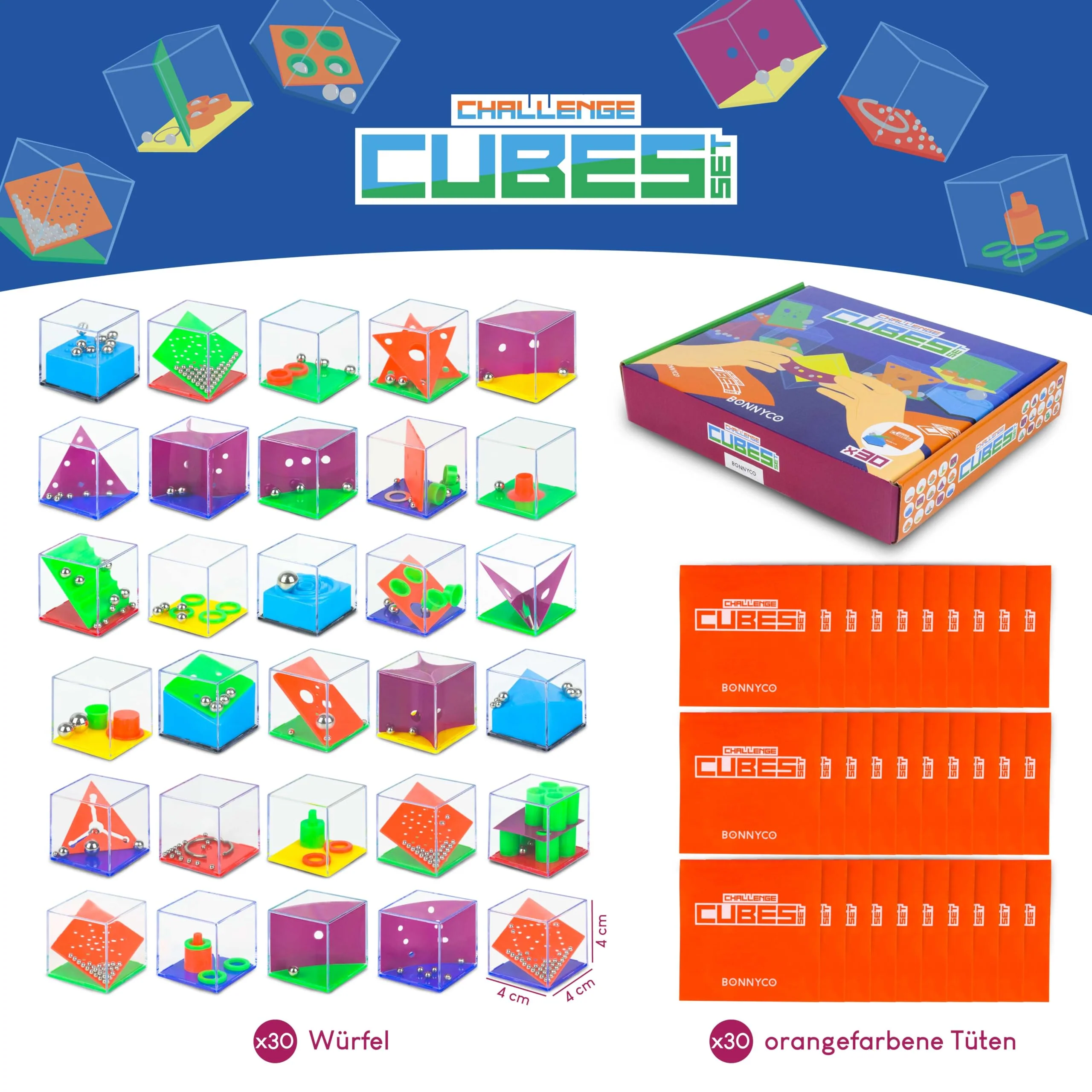 BONNYCO Geduldspiele für Kinder Mitgebsel Kindergeburtstag Gastgeschenke, 30 Stück Kleine Geschenke für Kinder. Mitbringsel Kindergeburtstag, Give Aways. Pinata Füllung, Mini Spielzeug Schüler - Image 9