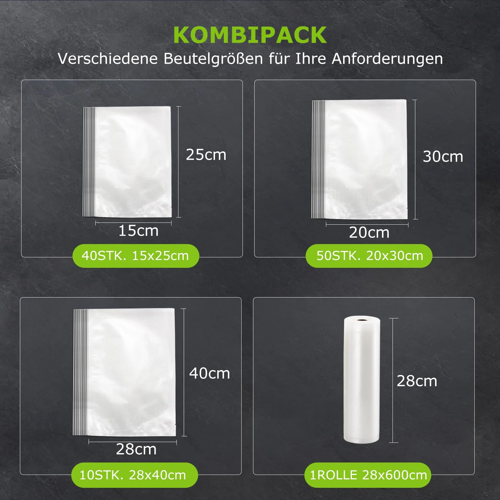Bonsenkitchen Vakuumierer, Stark Vakuumiergerät mit 5 Modi, 8 L/Min, Globefish-Technologie für Kontinuierliches Arbeiten mit Hoher Geschwindigkeit, Enthält 100 Vakuumbeutel und 1 Rollbeutel - Image 6