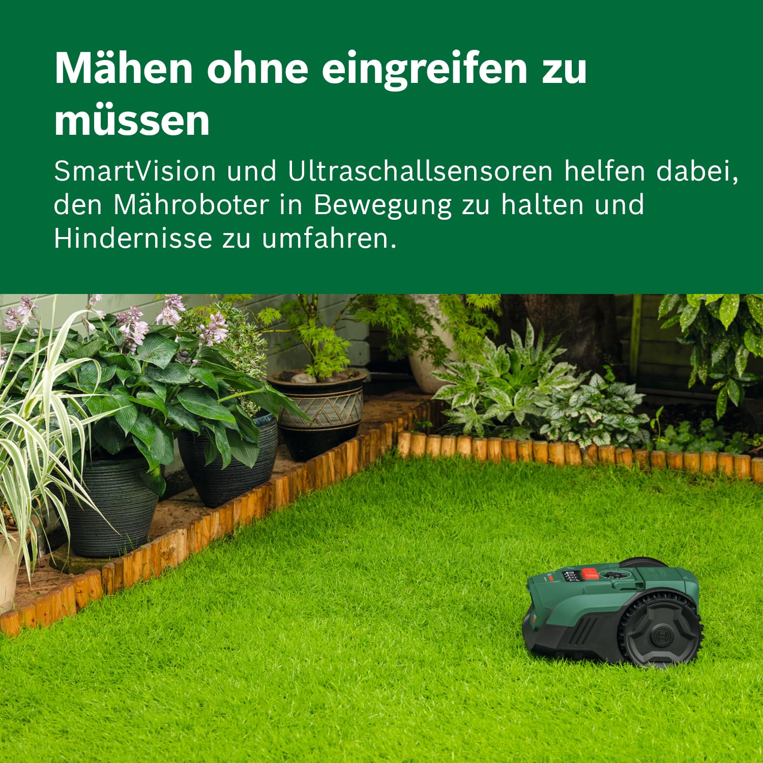 Bosch Akku-Mähroboter VISIMOW18V-100 (für Rasenflächen bis 100 m², Schnittbreite: 16 cm, Schnitthöhe: 20-60 mm, ohne Akku) - Image 7