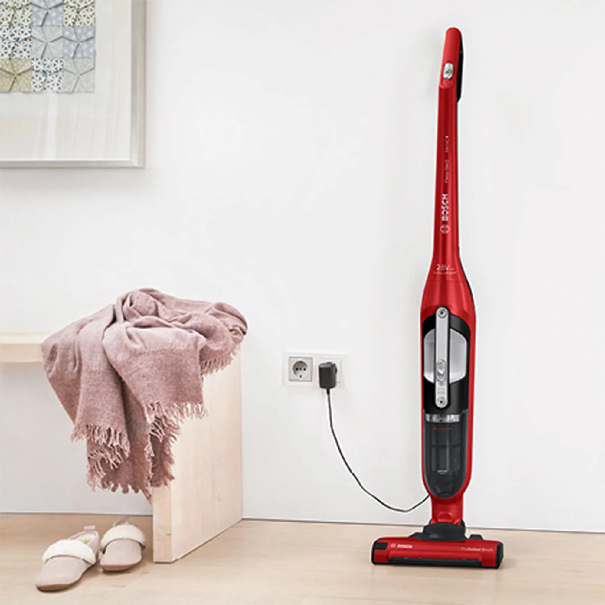 BOSCH BBH3ZOO28 Flexxo Zoo'o 2in1 Akku- und Multifunktions-Besensauger - 2 Geschwindigkeiten - 28 V - 55 Min. Laufzeit - Rot - Image 2