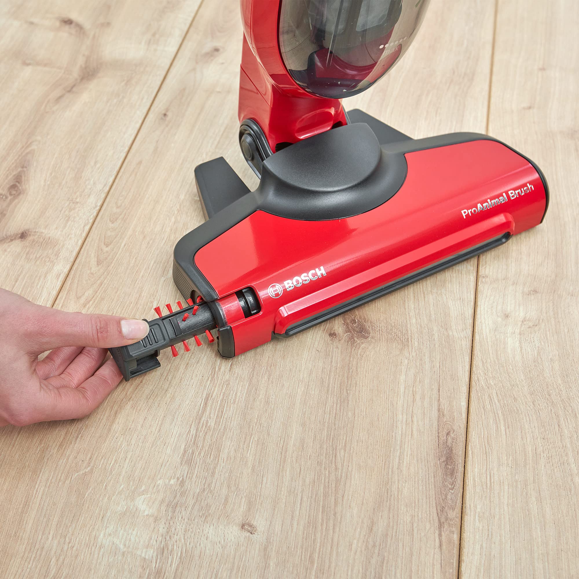 BOSCH BBH3ZOO28 Flexxo Zoo'o 2in1 Akku- und Multifunktions-Besensauger - 2 Geschwindigkeiten - 28 V - 55 Min. Laufzeit - Rot - Image 3
