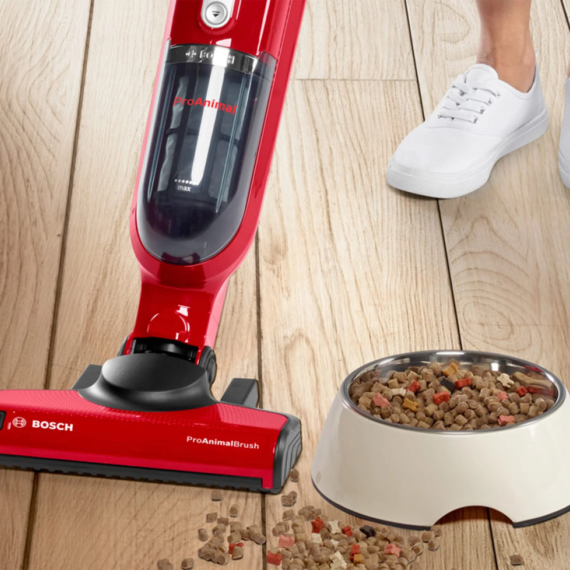BOSCH BBH3ZOO28 Flexxo Zoo'o 2in1 Akku- und Multifunktions-Besensauger - 2 Geschwindigkeiten - 28 V - 55 Min. Laufzeit - Rot - Image 8