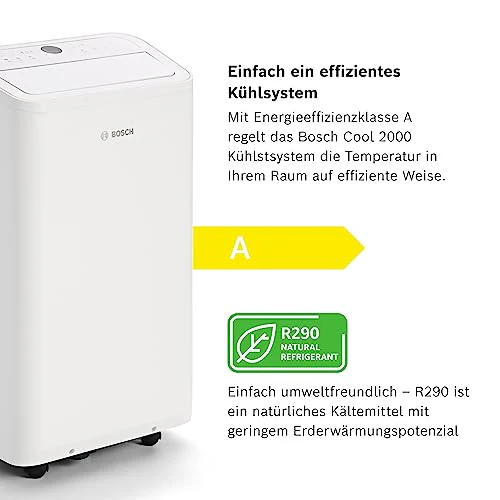 Bosch Cool 2000 Mobiles Klimagerät - 3-in-1 Klimaanlage, Luftentfeuchter, Ventilator - 2,6 kW für Räume bis zu 35m² - Mit Auto-Modus, Silent-Modus Sleep-Modus - Image 5