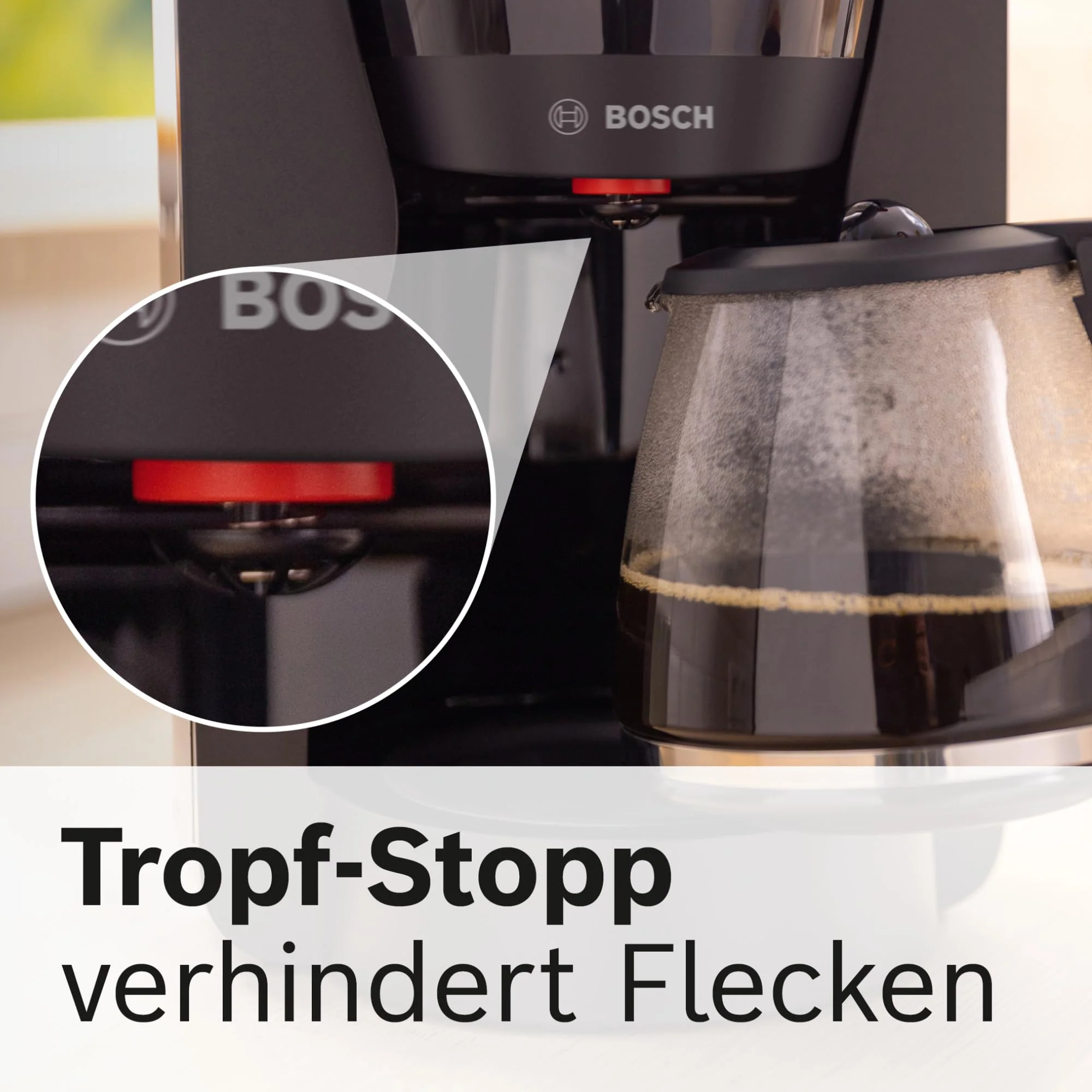 Bosch Filterkaffeemaschine MyMoment TKA2M114, Glaskanne 1,25 L, für 10-15 Tassen, 40min Warmhaltefunktion, Tropfstopp, schwenkbarer Filterträger, abnehmbarer Wassertank, 1200 Watt, Rot matt - Image 10