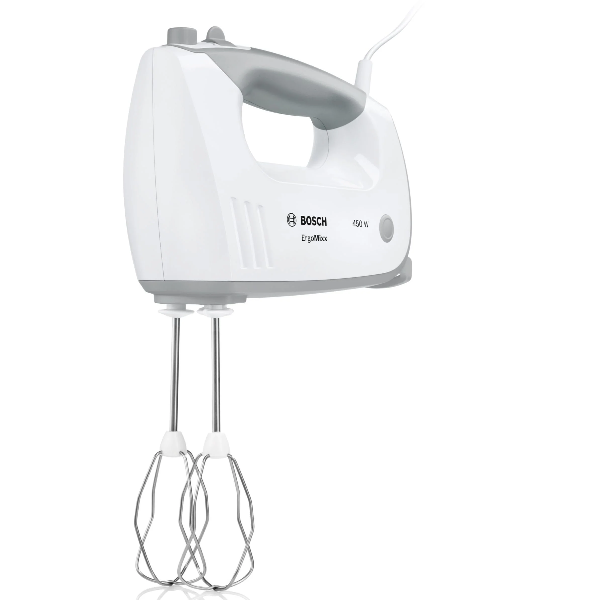 Bosch Handrührer MFQ36460, Handrührgerät, Rührschüssel Plus Halterung, 2 Rührbesen, 2 Edelstahl-Knethaken, 450 W, Weiß - Image 10