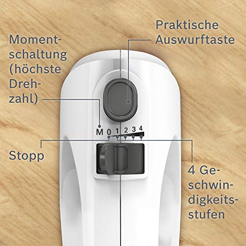Bosch Hausgeräte Handrührer CleverMixx MFQ24200, 2 Rührbesen, 2 spülmaschinengeeignet, 4 Stufen, leicht, leise, 400 W Weiß/Edelstahl - Image 14