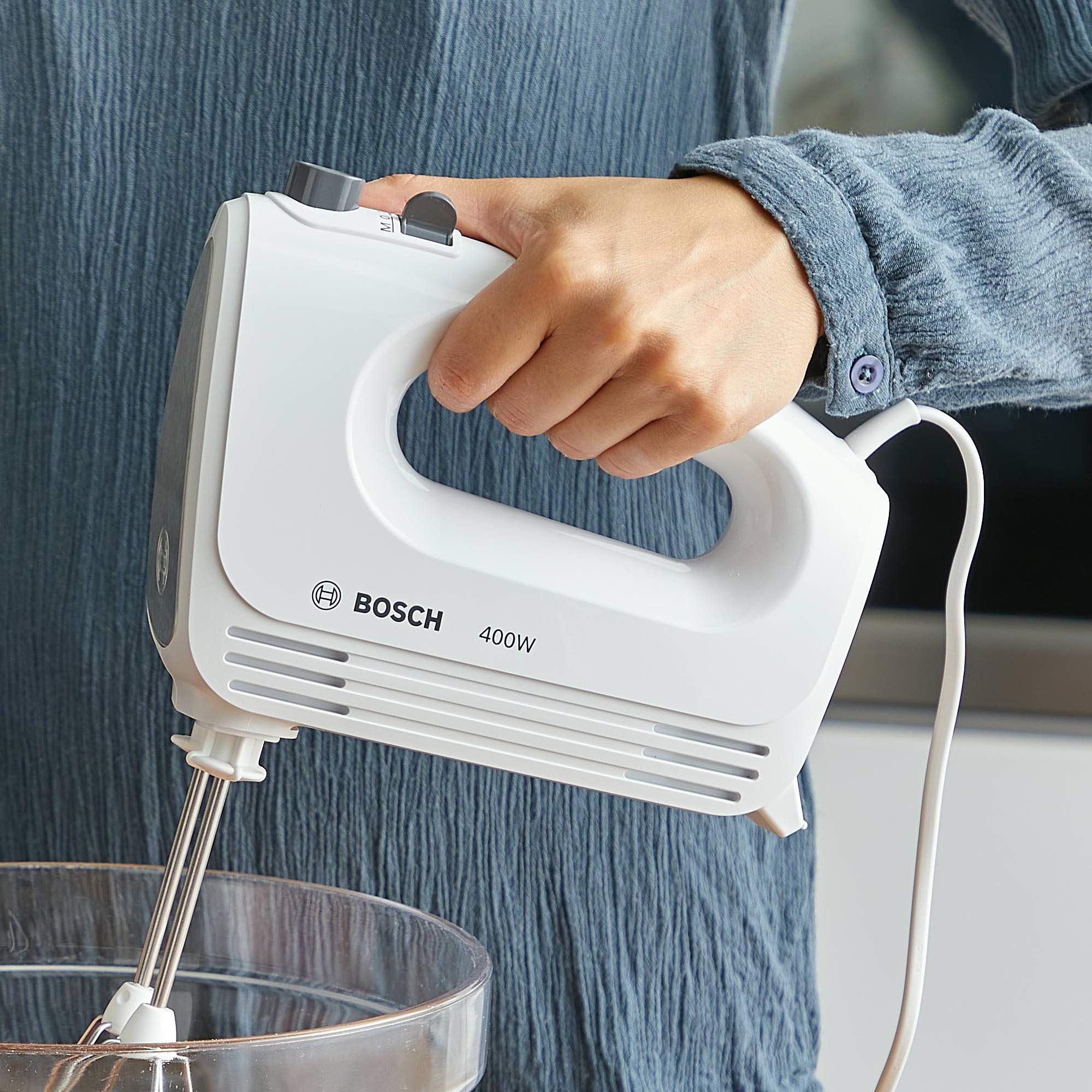 Bosch Hausgeräte Handrührer CleverMixx MFQ24200, 2 Rührbesen, 2 spülmaschinengeeignet, 4 Stufen, leicht, leise, 400 W Weiß/Edelstahl - Image 18