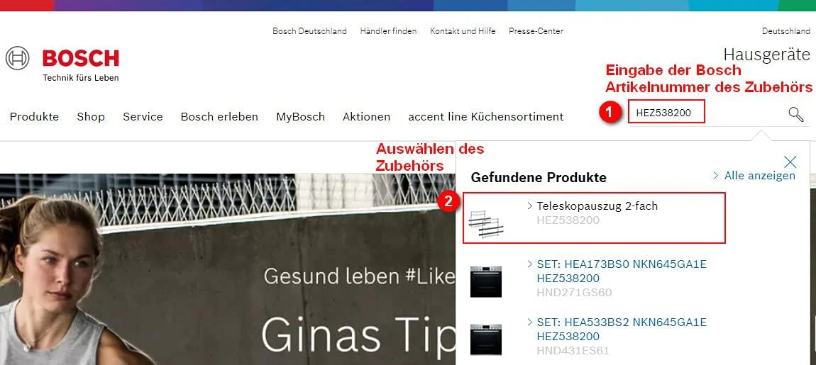 Bosch HEZ538000 Zubehör für Backöfen, Teleskopauszug 1-fach ebenenunabhängig, Edelstahl, Made in Germany - Image 3