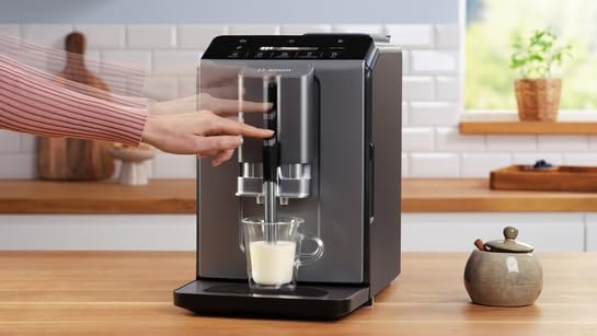 Bosch Kaffeevollautomat VeroCafe Serie 2 TIE20504, Aroma Max System, Easy Select Display, Kaffeespezialitäten auf Knopfdruck, Einfache Reinigung, Keramikmahlwerk, Diamond titanium metallic - Image 9