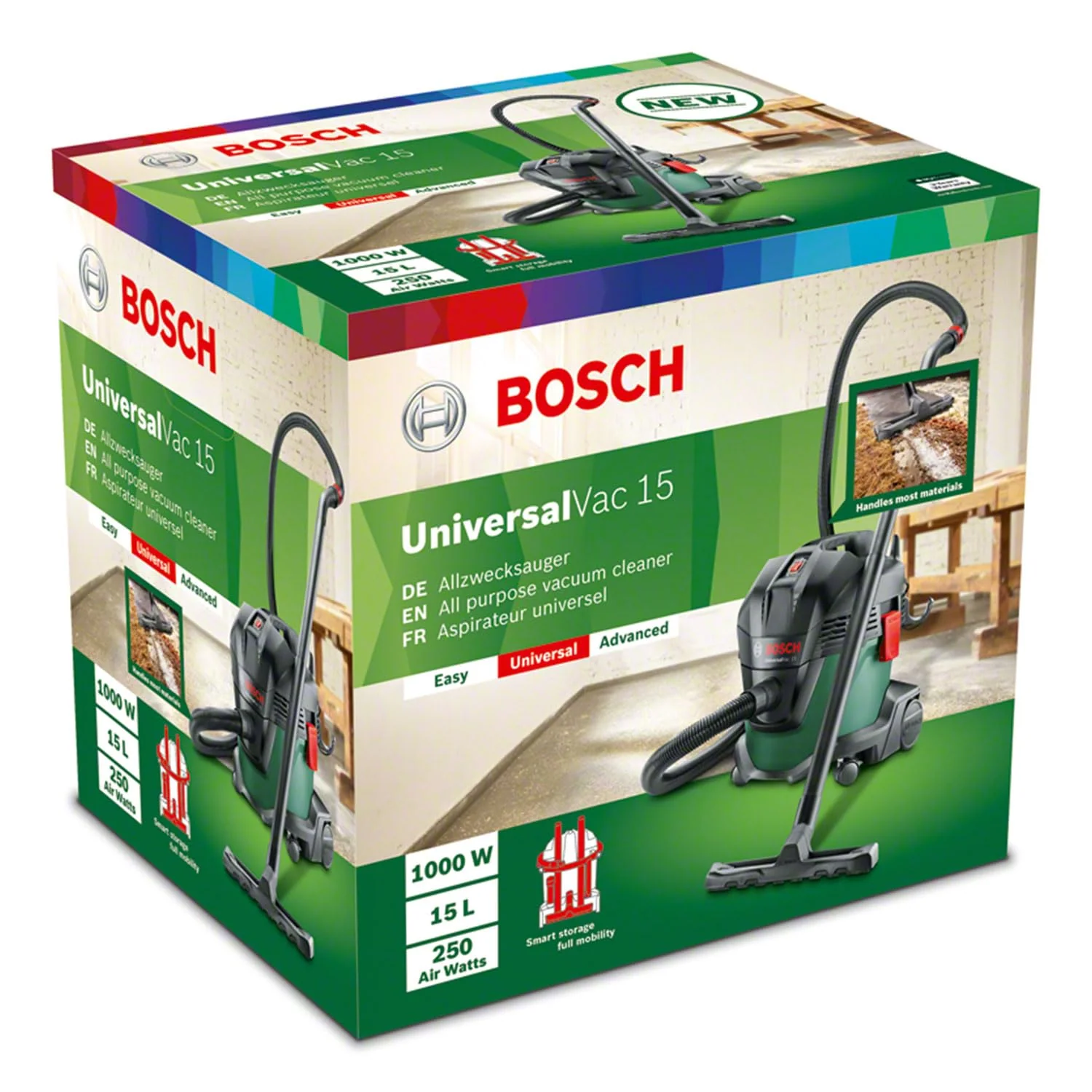 Bosch Nass- und Trockensauger UniversalVac 15 im Set mit fünf Papierfilterbeuteln (1000 Watt, 15 Liter Behältervolumen, im Karton) - Image 7