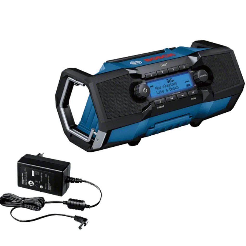Bosch Professional 18V System Akku Baustellenradio GPB 18V-2 SC (Empfang über DAB+, Bluetooth, FM und AUX, inkl. 1x Netzteil, 1x AUX-Kabel, 1x 3V CR2032 Lithium-Knopfzellen-Batterie) - Image 2