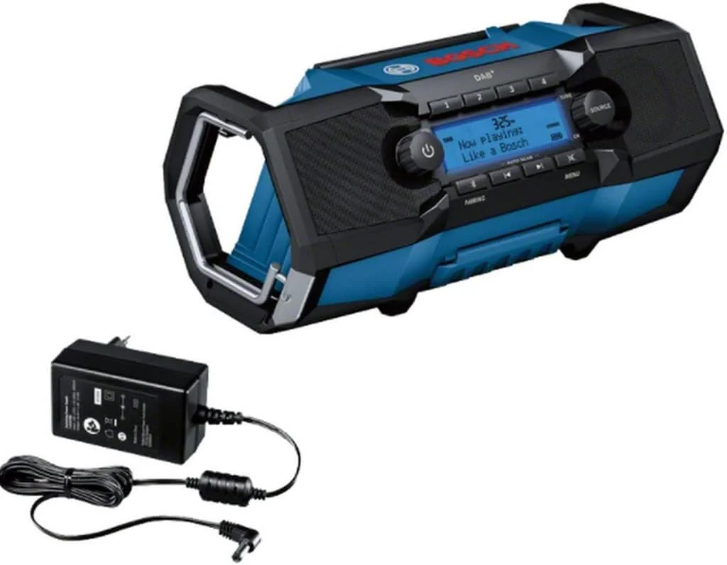 Bosch Professional 18V System Akku Baustellenradio GPB 18V-2 SC (Empfang über DAB+, Bluetooth, FM und AUX, inkl. 1x Netzteil, 1x AUX-Kabel, 1x 3V CR2032 Lithium-Knopfzellen-Batterie) - Image 9