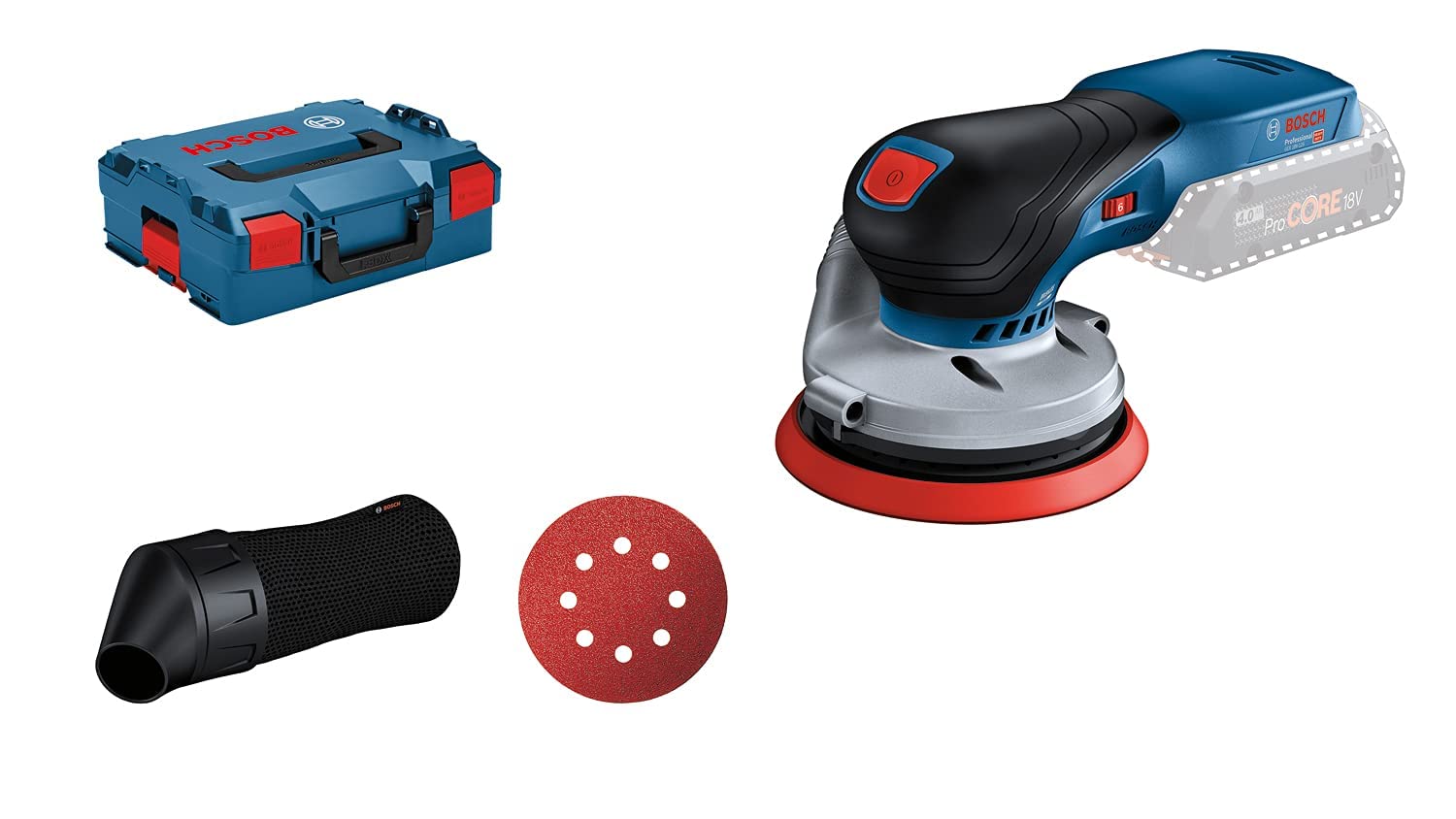 Bosch Professional 18V System Akku Exzenterschleifer GEX 18V-125 (inkl. Schleifteller (125mm), 1x Schleifpapier, Staubbeutel, L-BOXX, ohne Akku/ Ladegerät) - Image 7