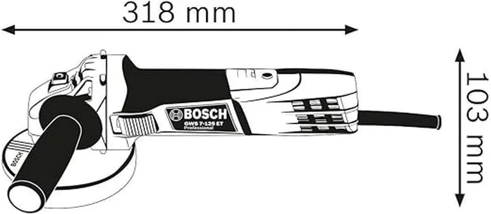 Bosch Professional Winkelschleifer GWS 7-125 (Scheiben-Ø 125mm, Leistung 720 Watt, inkl. Zusatzhandgriff, Aufnahmeflansch, Schutzhaube, Spannmutter, Zweilochschlüssel) - Image 3