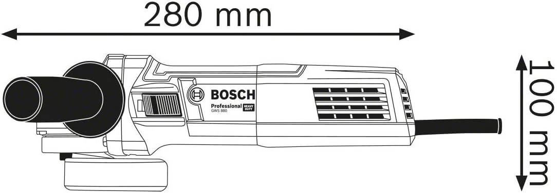 Bosch Professional Winkelschleifer GWS 880 (Scheiben-Ø125mm, Leistung 880 Watt, Leerlaufdrehzahl: 11.000 min-1, inkl. Zusatzgriff, Schutzhaube, Spannmutter, Aufnahmeflansch, Zweilochschlüssel) - Image 2
