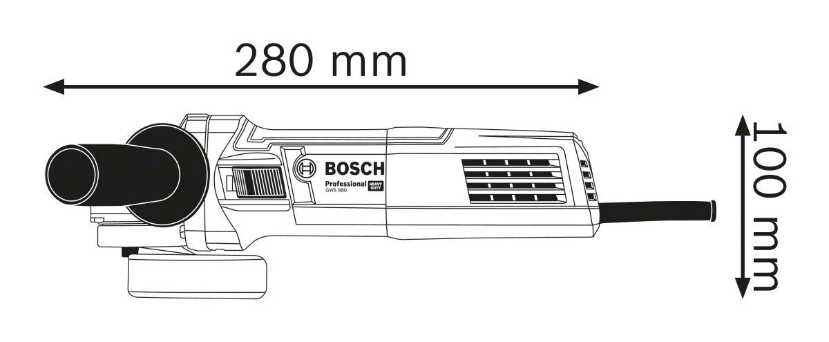Bosch Professional Winkelschleifer GWS 880 (Scheiben-Ø125mm, Leistung 880 Watt, Leerlaufdrehzahl: 11.000 min-1, inkl. Zusatzgriff, Schutzhaube, Spannmutter, Aufnahmeflansch, Zweilochschlüssel) - Image 4