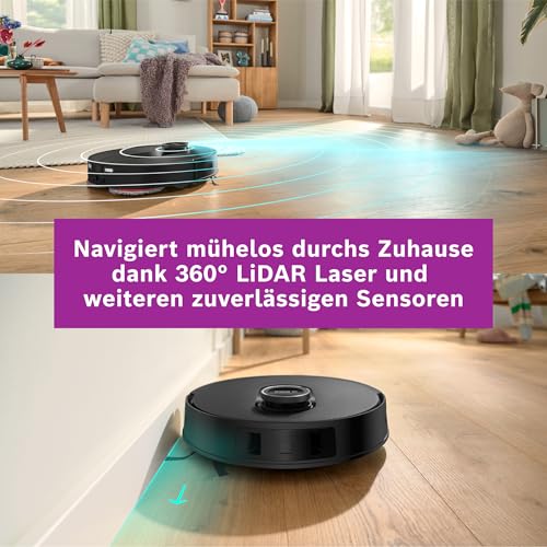 Bosch Spotless Max BCRDW3B Saugroboter mit Wischfunktion, 11.000 Pa Saugkaft, rotierende Wischpads, Nass-Trocken-Servicestation, Selbstreinigung, Smart Vision Navigation, Steuerung per App, schwarz - Image 11