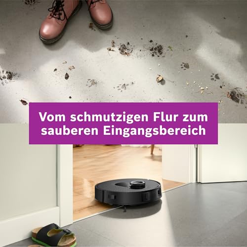 Bosch Spotless Max BCRDW3B Saugroboter mit Wischfunktion, 11.000 Pa Saugkaft, rotierende Wischpads, Nass-Trocken-Servicestation, Selbstreinigung, Smart Vision Navigation, Steuerung per App, schwarz - Image 4