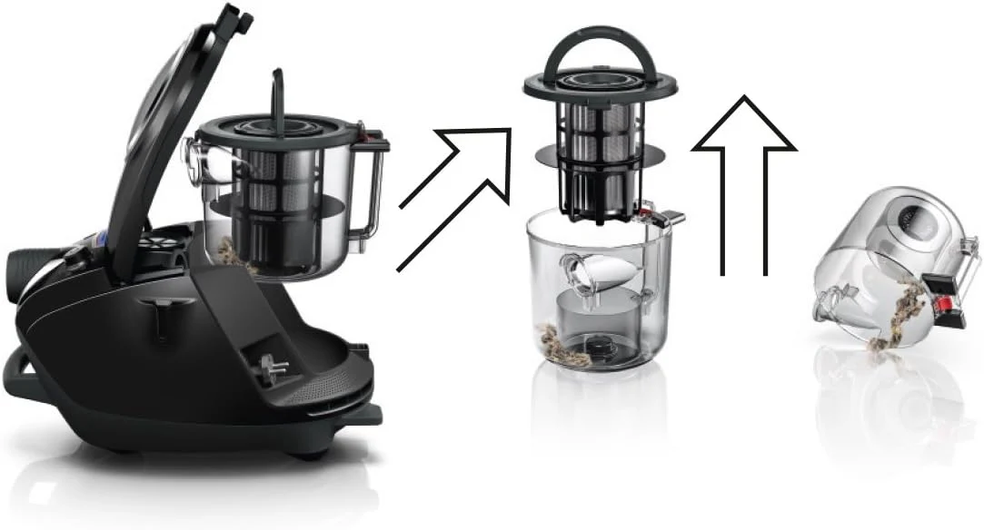Bosch Staubsauger beutellos ProSilence Serie 8 BGS7MS64, Bodenstaubsauger, leise, Hygiene-Filter, Bodendüse für Parkett, Teppich, Fliesen, Starke Saugleistung, langes Kabel, 800 W, schwarz - Image 2