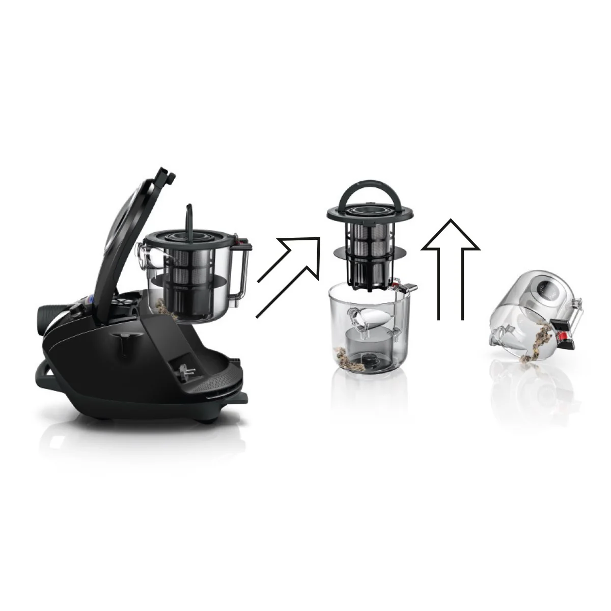 Bosch Staubsauger beutellos ProSilence Serie 8 BGS7MS64, Bodenstaubsauger, leise, Hygiene-Filter, Bodendüse für Parkett, Teppich, Fliesen, Starke Saugleistung, langes Kabel, 800 W, schwarz - Image 8