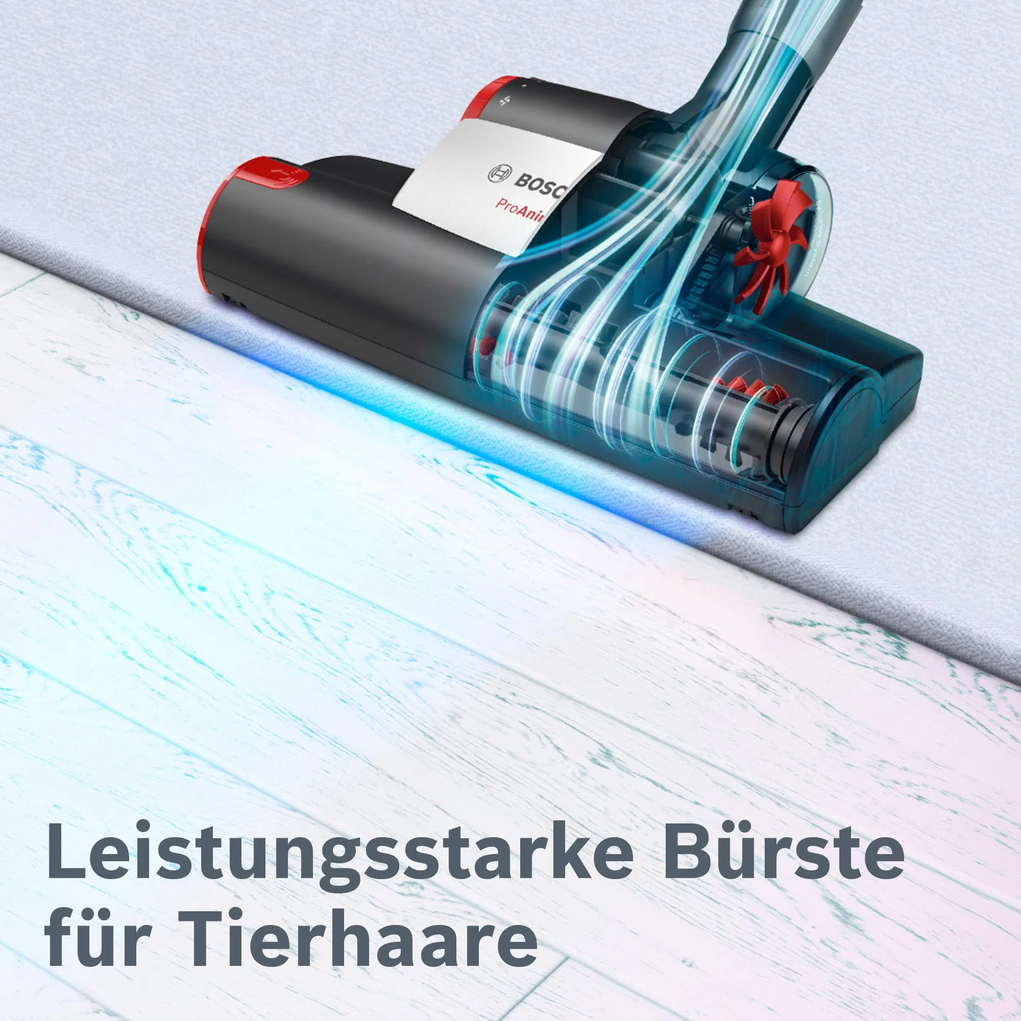 Bosch Staubsauger beutellos Serie 6 BGC41PET, Bodenstaubsauger, ideal für Tierhaare und Allergiker, Hygiene-Filter,10 Jahre Motorgarantie, für Parkett, Teppich, Fliesen, Turbo-Düse, leise, 700 W, rot