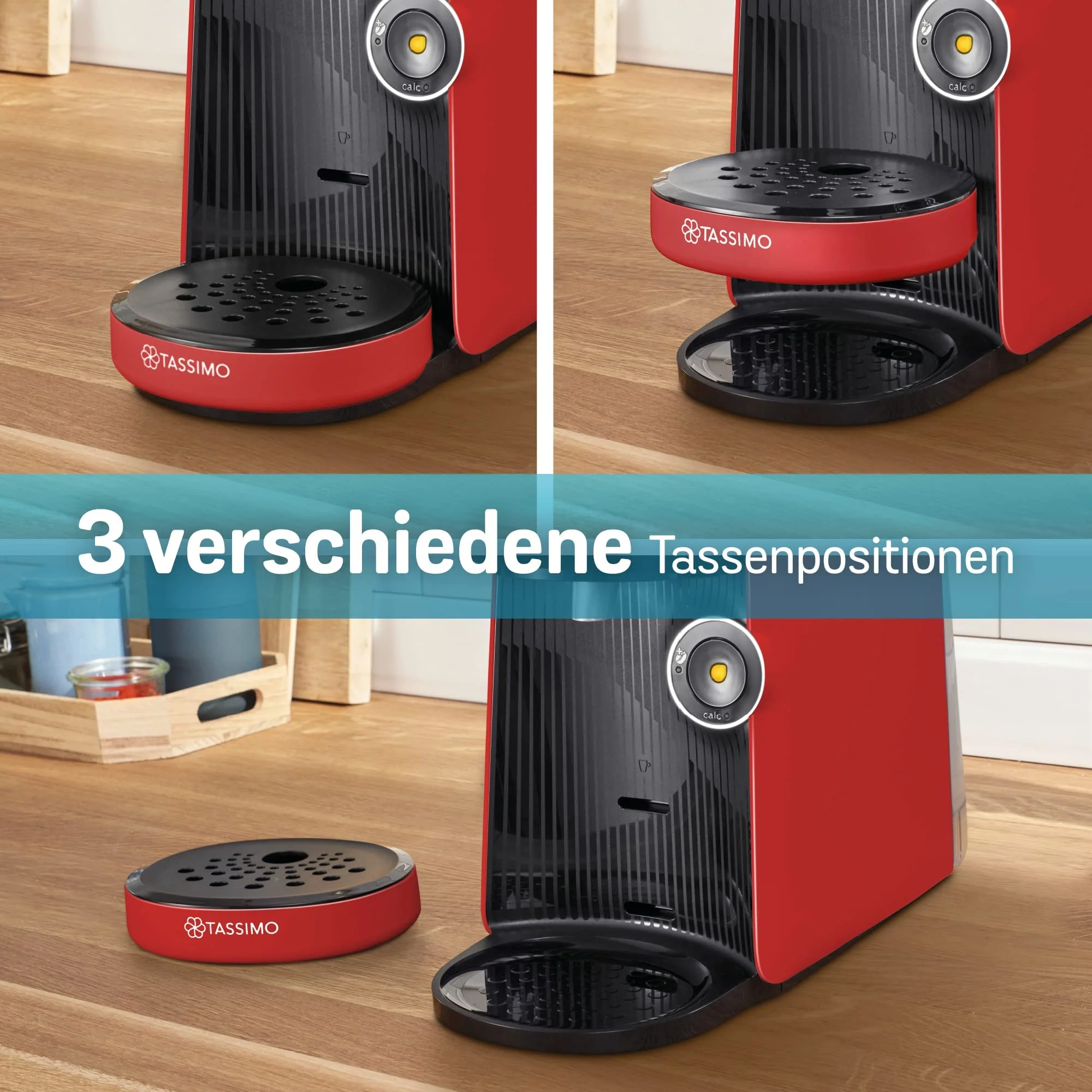 Bosch Tassimo Finesse Kapselmaschine TAS16B7 Kaffeemaschine by, 70 Getränke, intensiverer Kaffee auf Kopfdruck, Abschaltautomatik, perfekt dosiert, platzsparend, 1400 W, rot - Image 4
