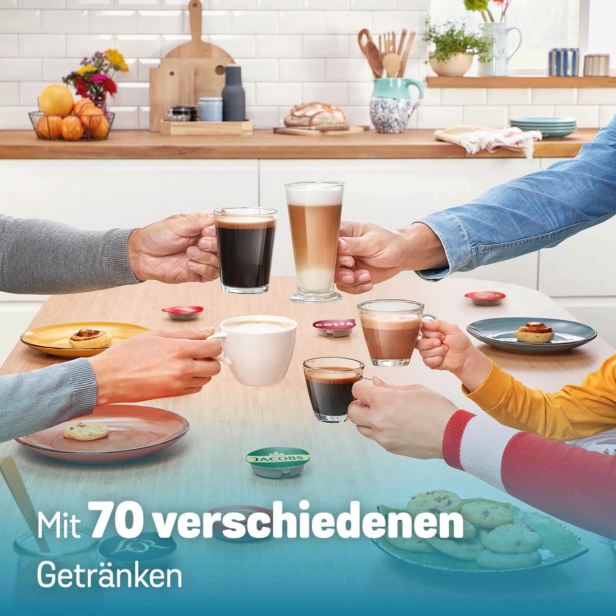 Bosch Tassimo Finesse Kapselmaschine TAS16B7 Kaffeemaschine by, 70 Getränke, intensiverer Kaffee auf Kopfdruck, Abschaltautomatik, perfekt dosiert, platzsparend, 1400 W, schwarz - Image 6