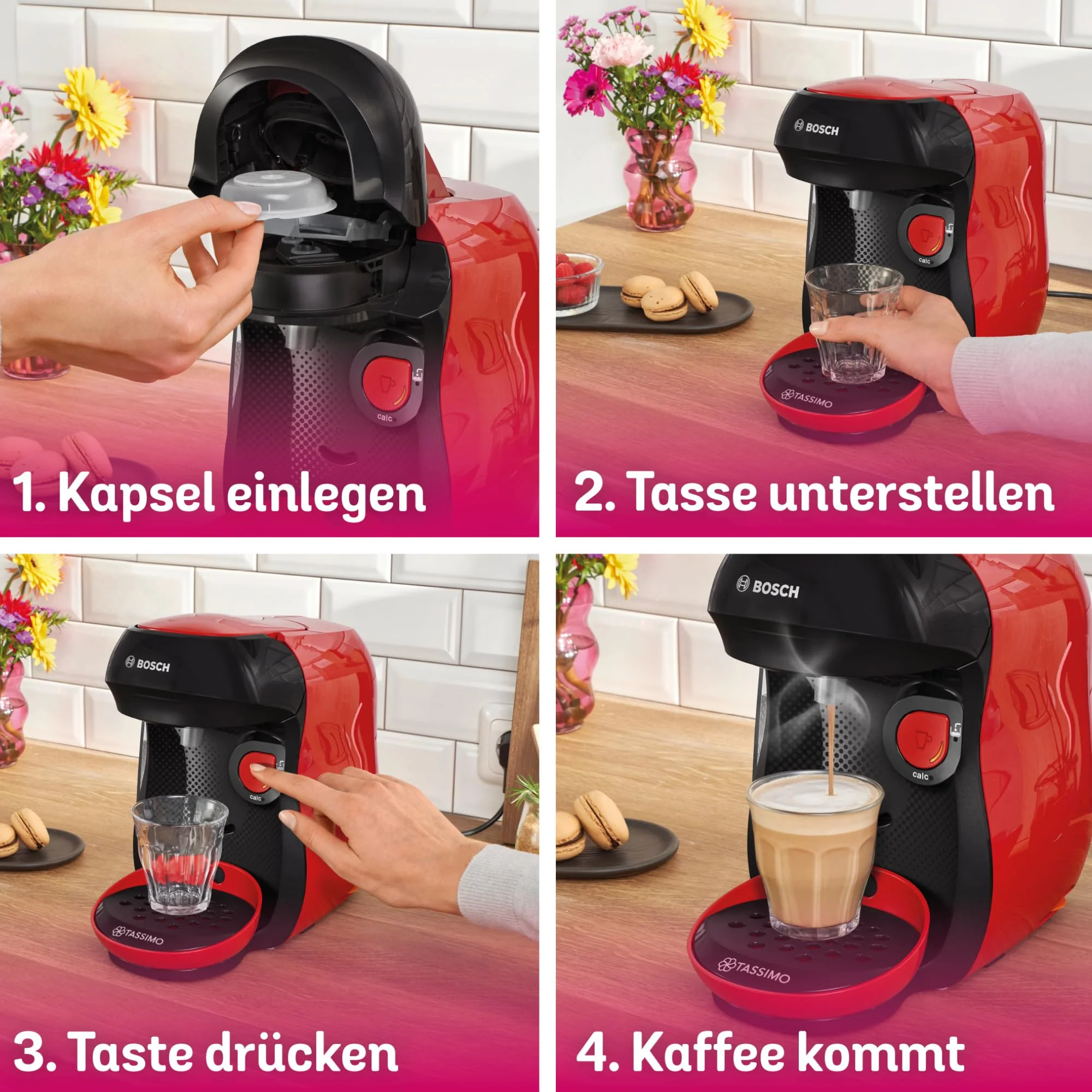 Bosch Tassimo happy friendly Kapselmaschine TAS107E, über 70 Getränke, geeignet für alle Tassen, Abschaltautomatik, nachhaltig, perfekt dosiert, platzsparend, 1400 W, creme/schwarz - Image 9