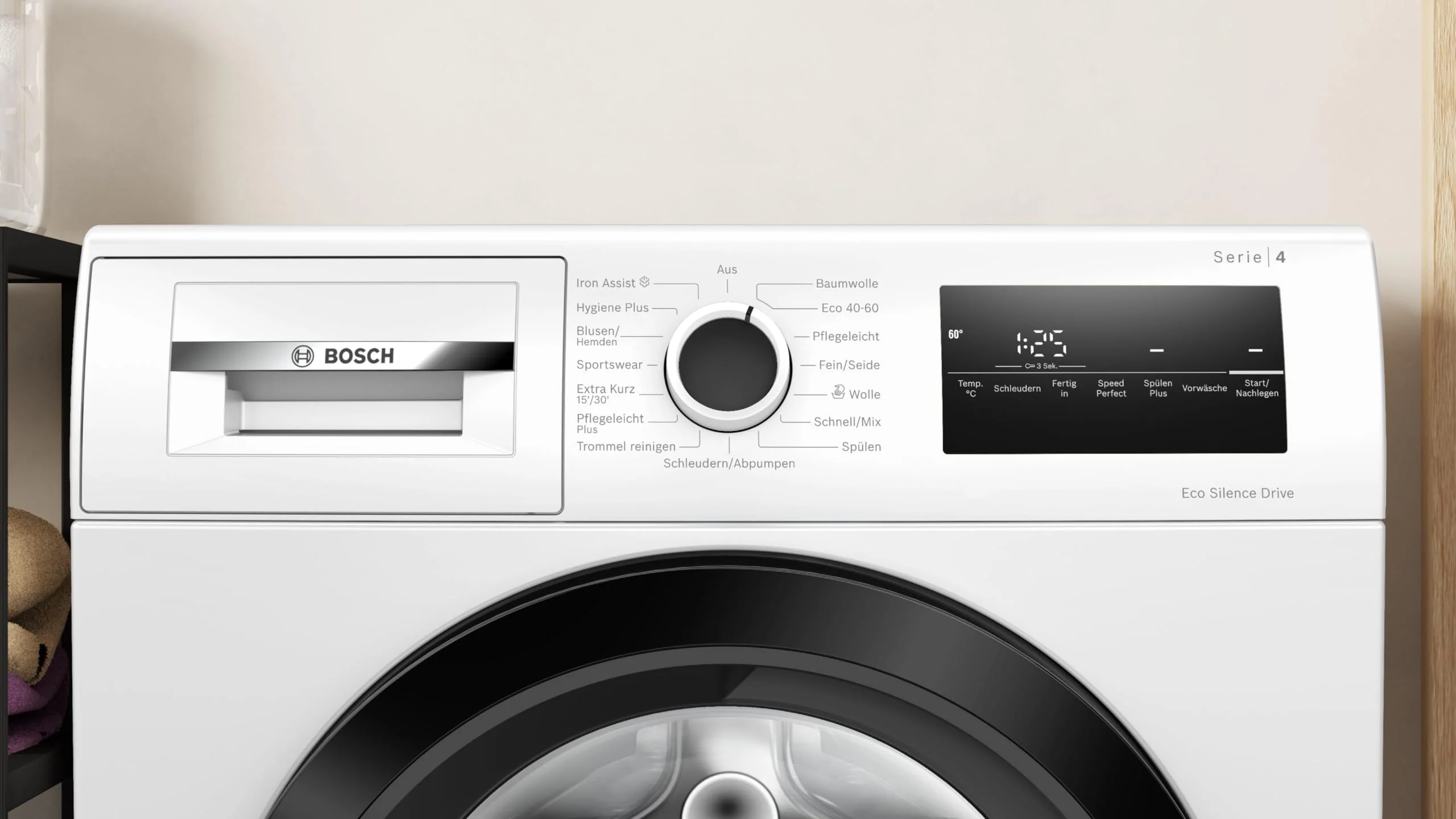 Bosch WAN282K3, Serie 4, Frontlader Waschmaschine, 8 kg, 1400 UpM, SpeedPerfect, Maximale Energie- und Wasserersparnis, Nachlegefunktion, besonders hygienisch, AquaStop, IronAssist - Image 7