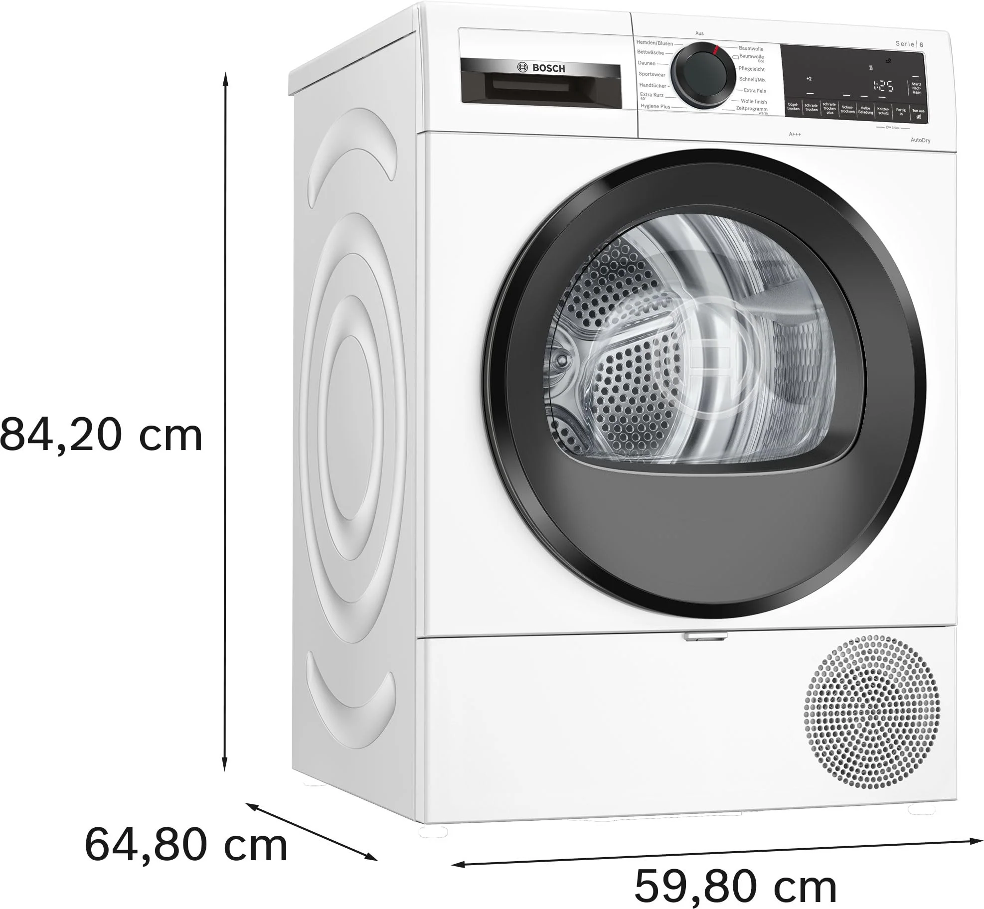 Bosch Wärmepumpentrockner für 8 kg Wäsche, Serie 6, 176 kWh pro Jahr, Auto Dry, Anti Vibration-Design, Sensitive Drying-System, Umweltfreundliches Kühlmittel, Weiß, WQG235D00 - Image 2