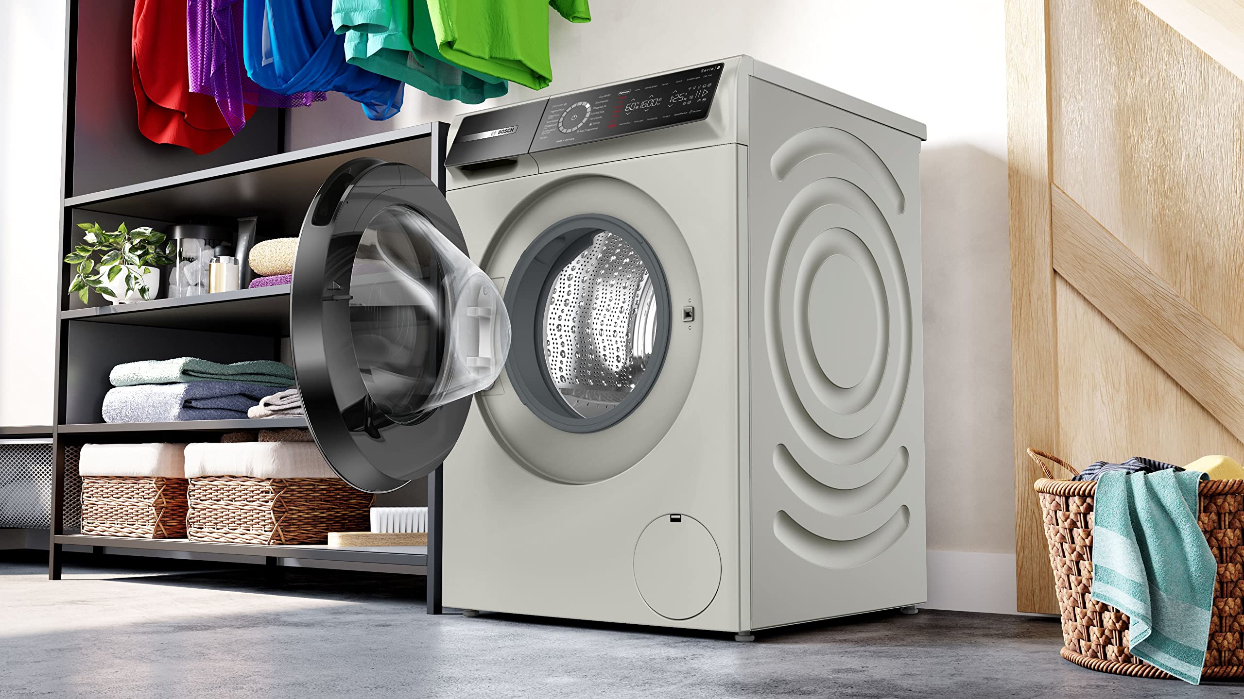 Bosch WGB2560X0 Serie 8 Smarte Waschmaschine, 10kg, 1600 UpM, Made in Germany, Active Water Plus Maximale Energie- und Wasserersparnis, Iron Assist Dampf zum Entknittern, Mini Load - Image 2