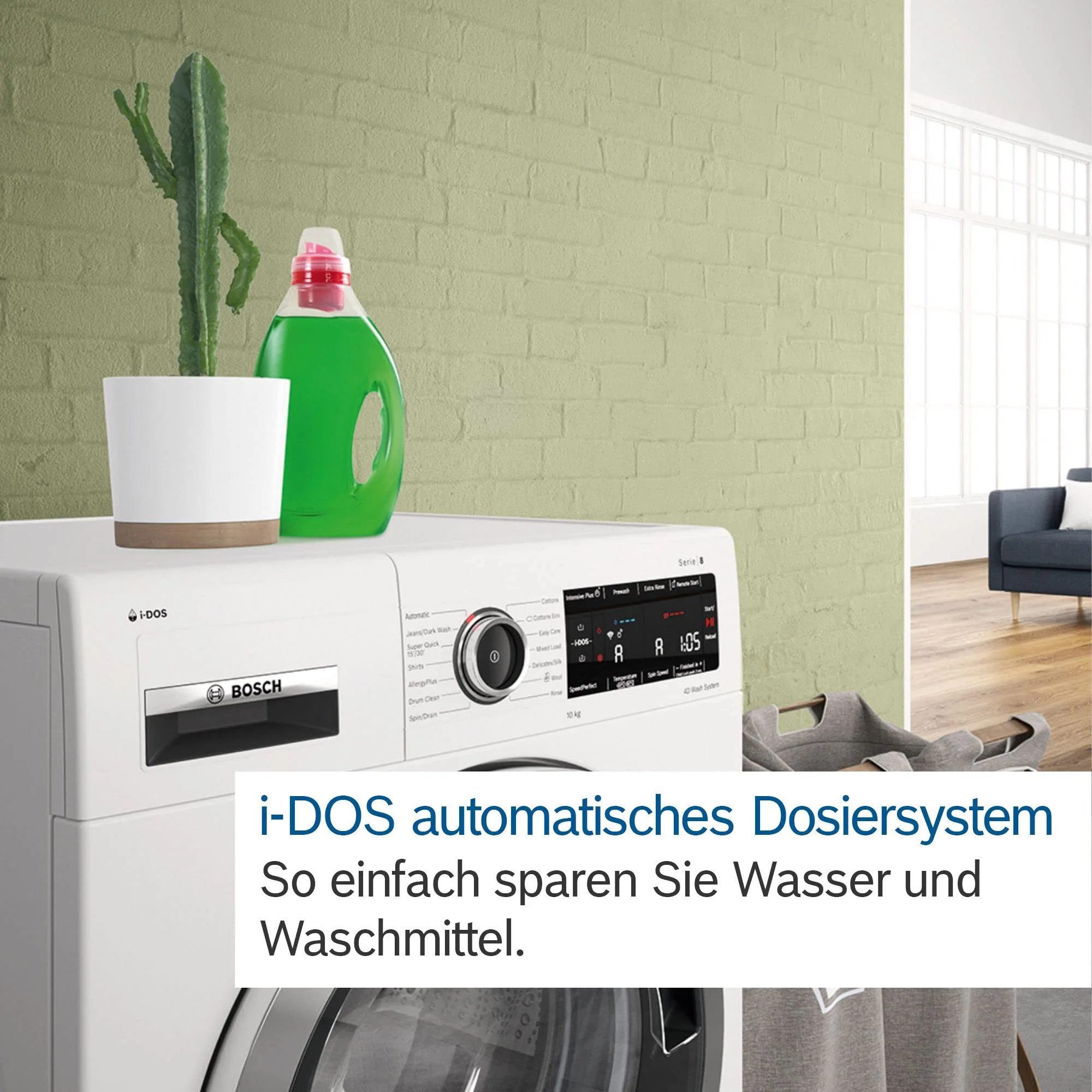 Bosch WGB256A40, Serie 8, Smarte Waschmaschine, 1-10kg, 1600 UpM, Made in Germany, Höchste Energieeffizienz, Iron Assist Dampf zum Entknittern, i-DOS Waschmittel-Dosierung, Mini Load, Nachlegefunktion - Image 12
