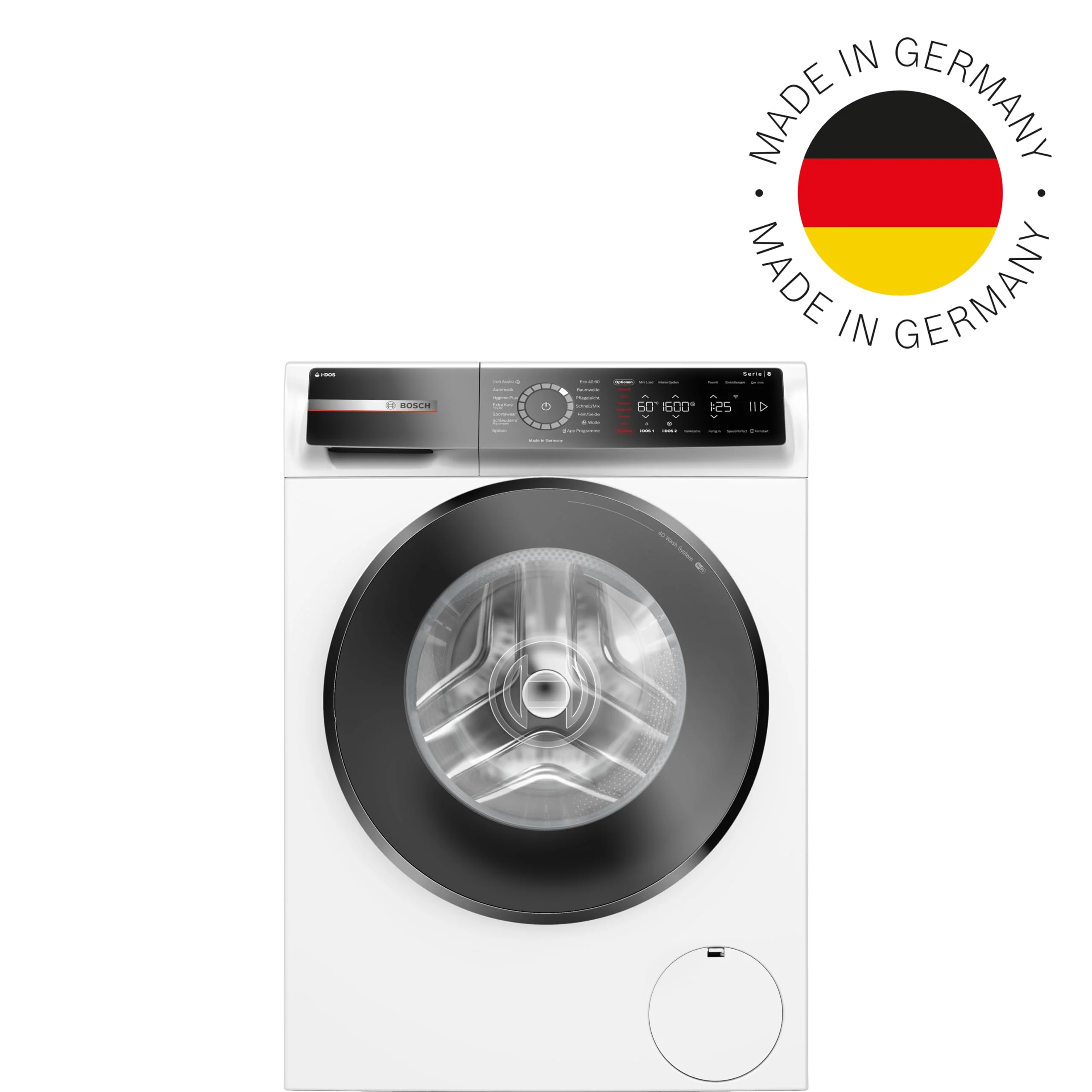 Bosch WGB256A40, Serie 8, Smarte Waschmaschine, 1-10kg, 1600 UpM, Made in Germany, Höchste Energieeffizienz, Iron Assist Dampf zum Entknittern, i-DOS Waschmittel-Dosierung, Mini Load, Nachlegefunktion - Image 4